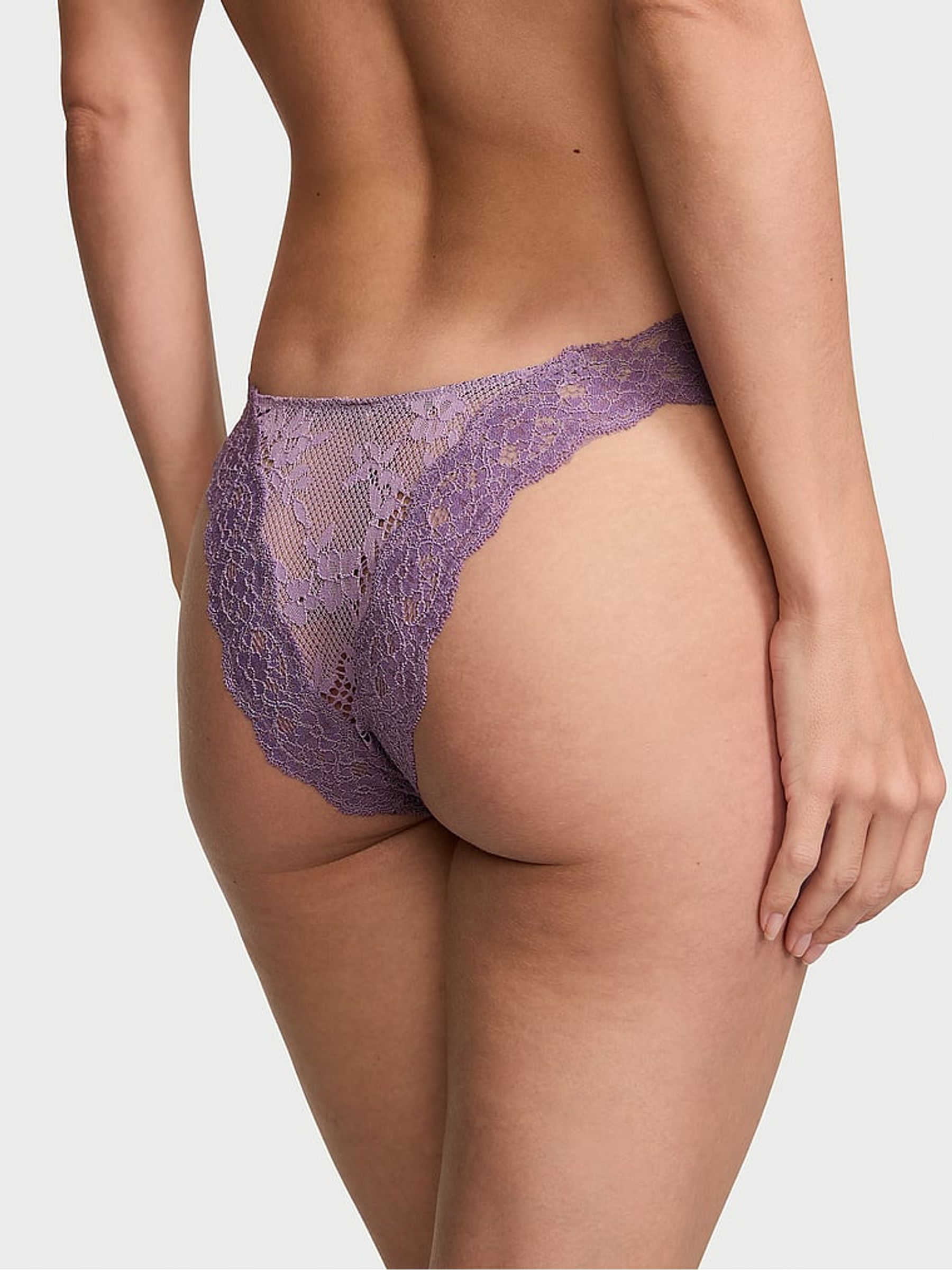 Frozen Plum Purple Lace Thong Knickers - Image 2 of 4