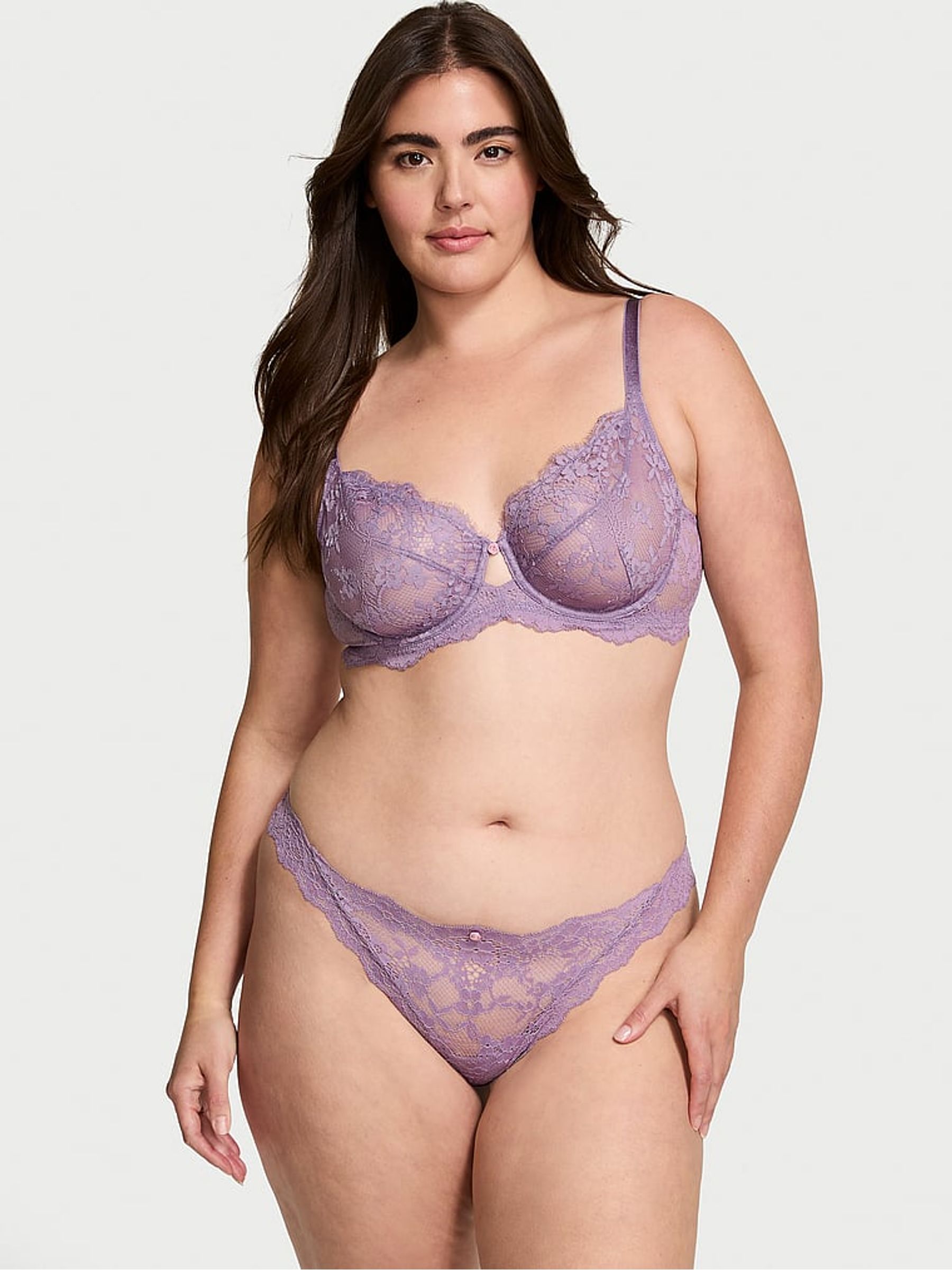 Frozen Plum Purple Lace Thong Knickers - Image 3 of 4