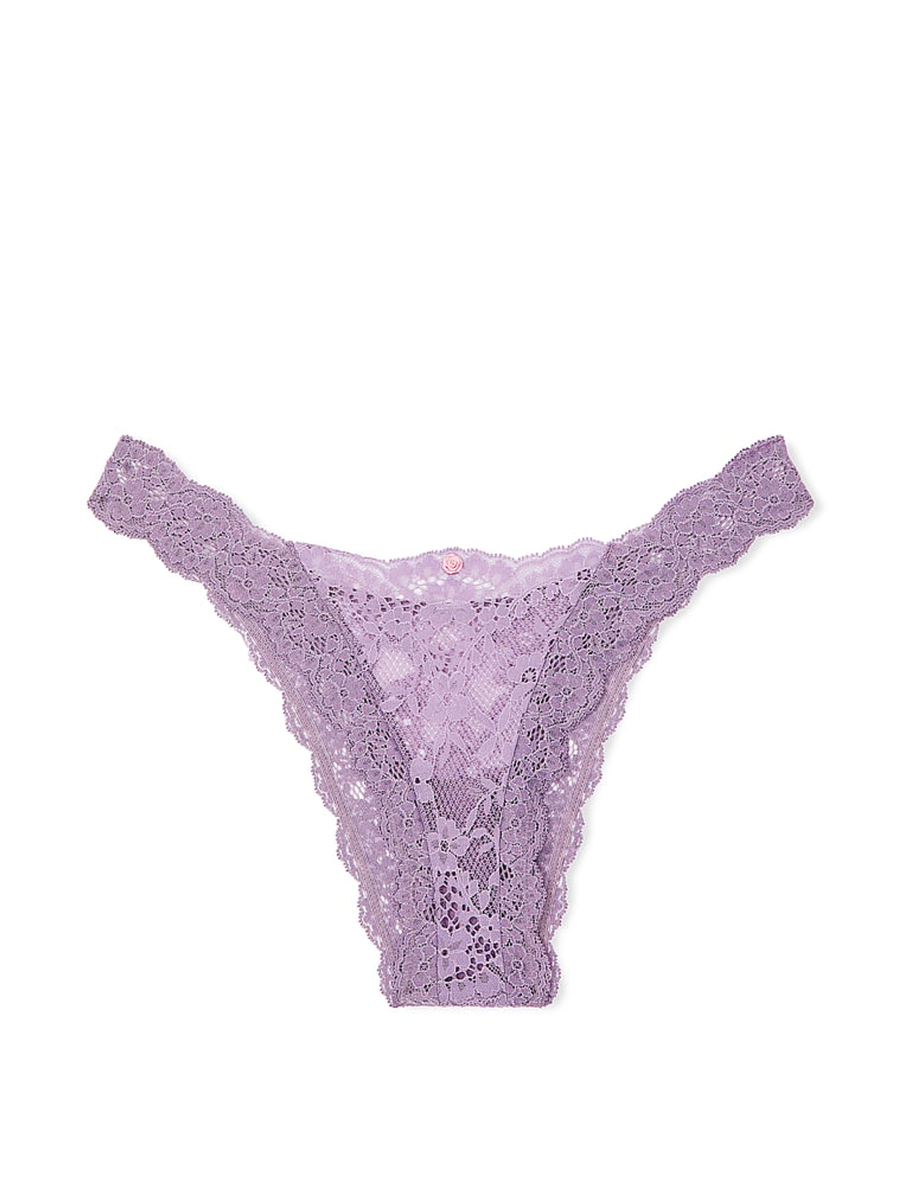 Frozen Plum Purple Lace Thong Knickers - Image 4 of 4