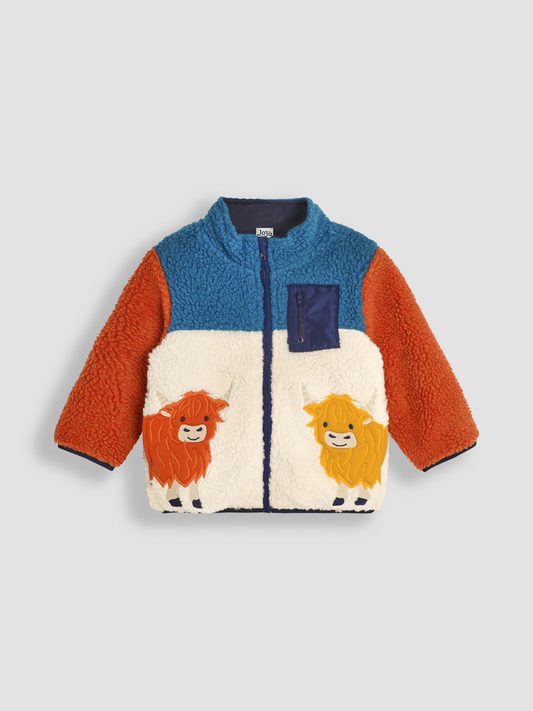 Ecru Highland Cow Appliqué Teddy Fleece - Image 1 of 3