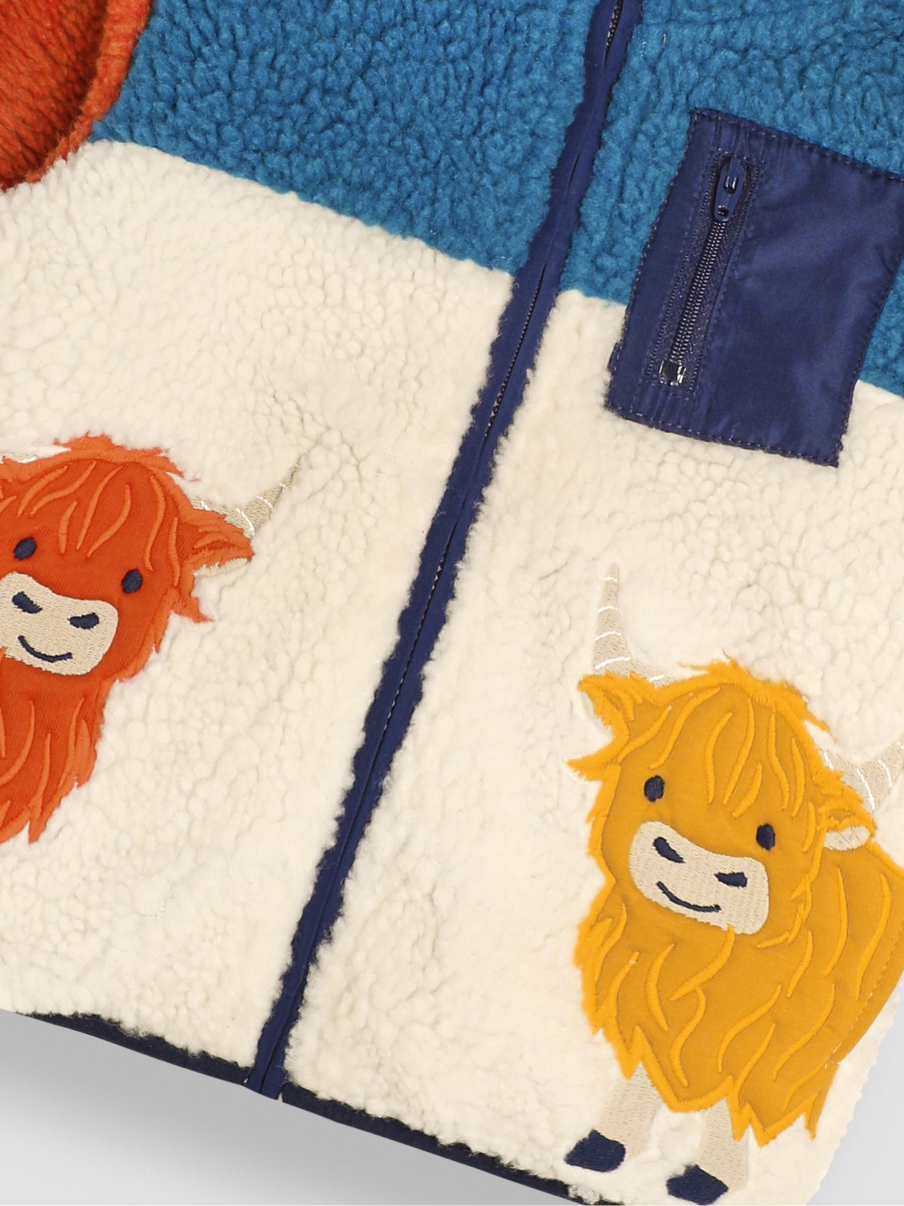 Ecru Highland Cow Appliqué Teddy Fleece - Image 3 of 3