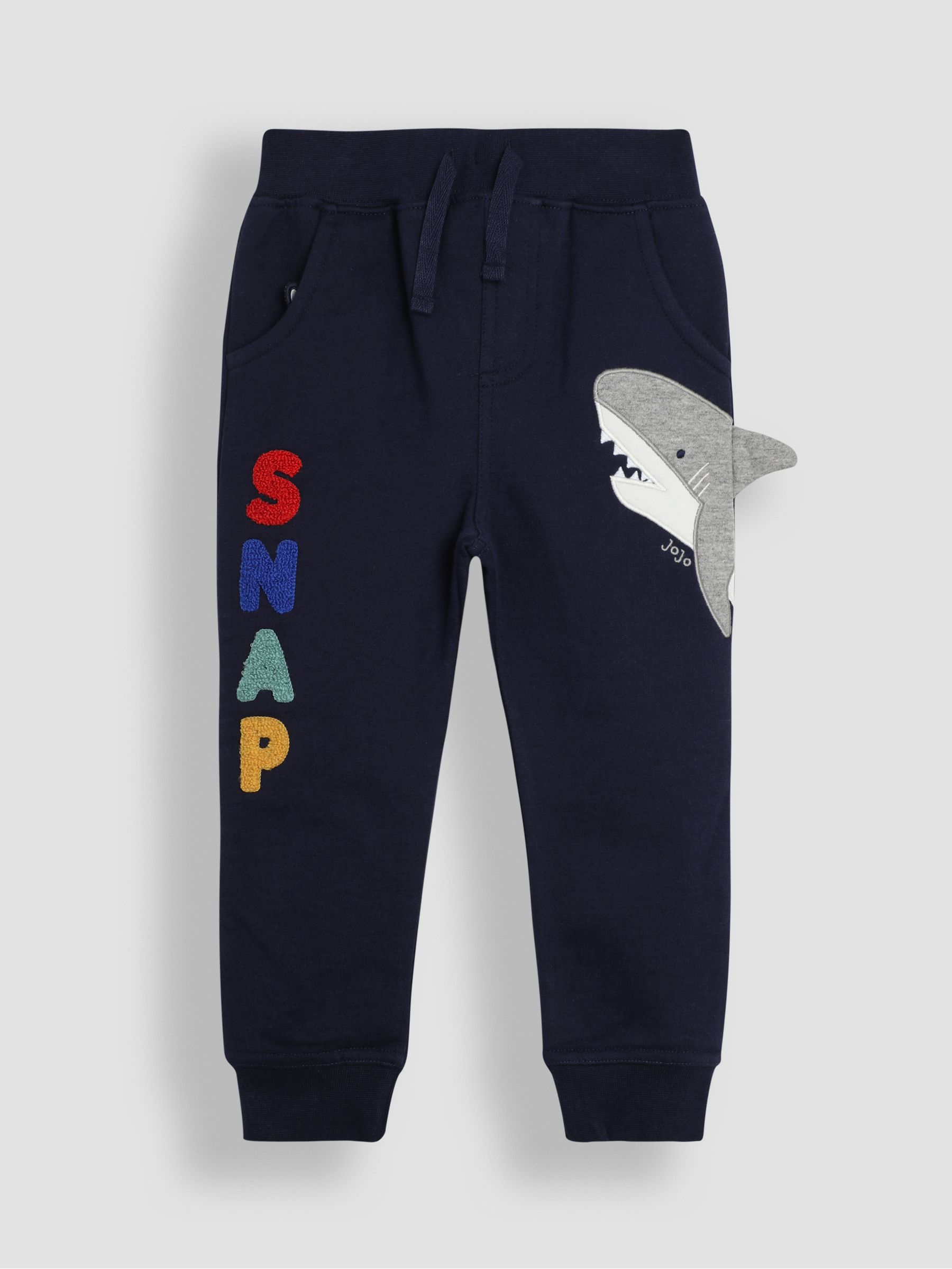 Navy Blue Shark Appliqué Pet in Pocket Joggers - Image 1 of 4