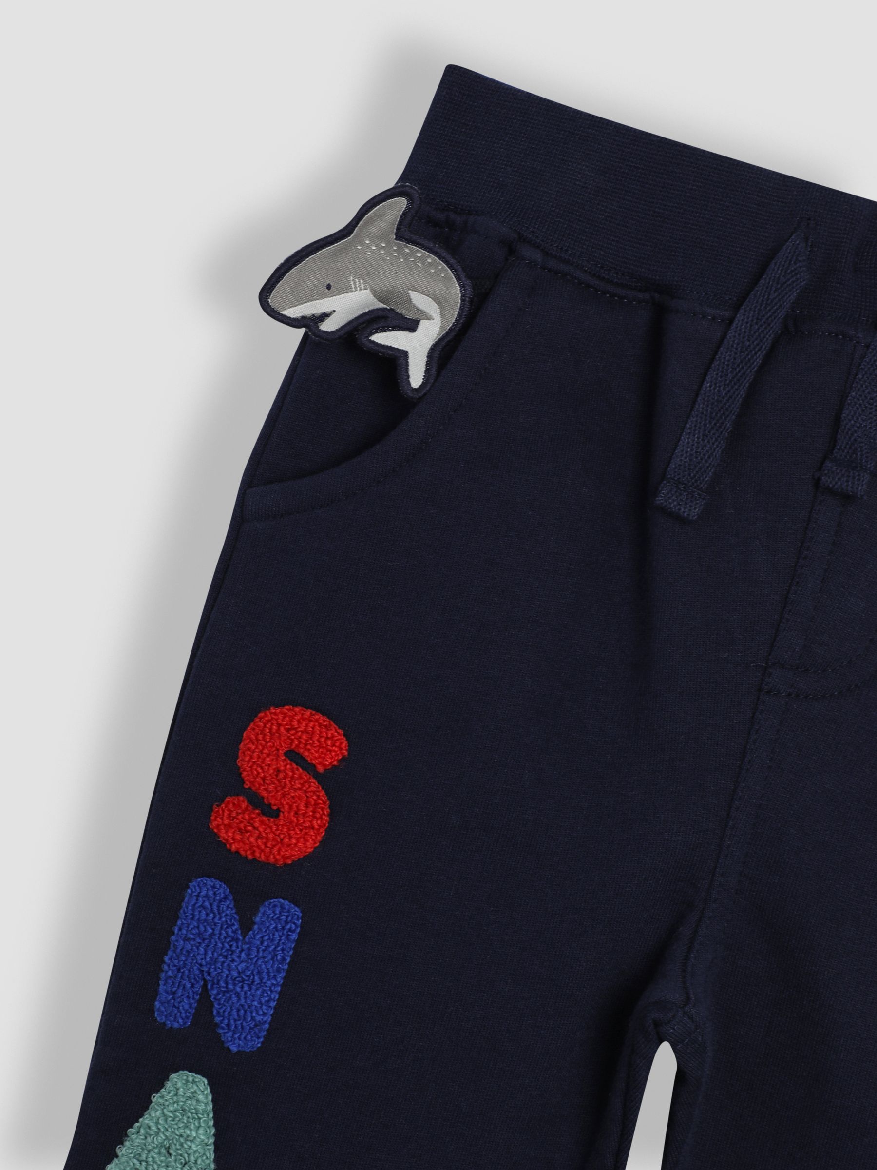 Navy Blue Shark Appliqué Pet in Pocket Joggers - Image 4 of 4