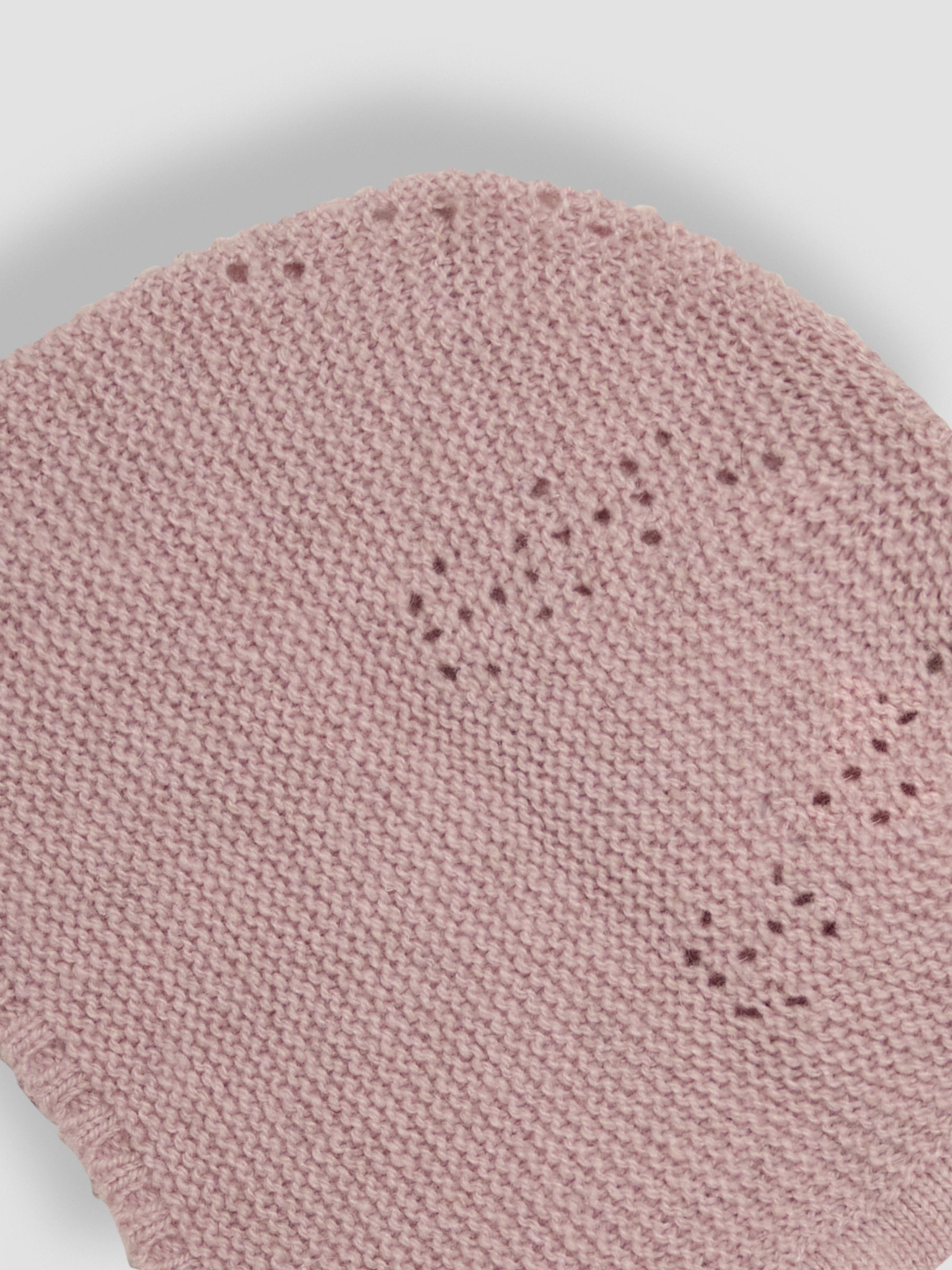 Baby Pink Knitted Baby Bonnet - Image 2 of 3