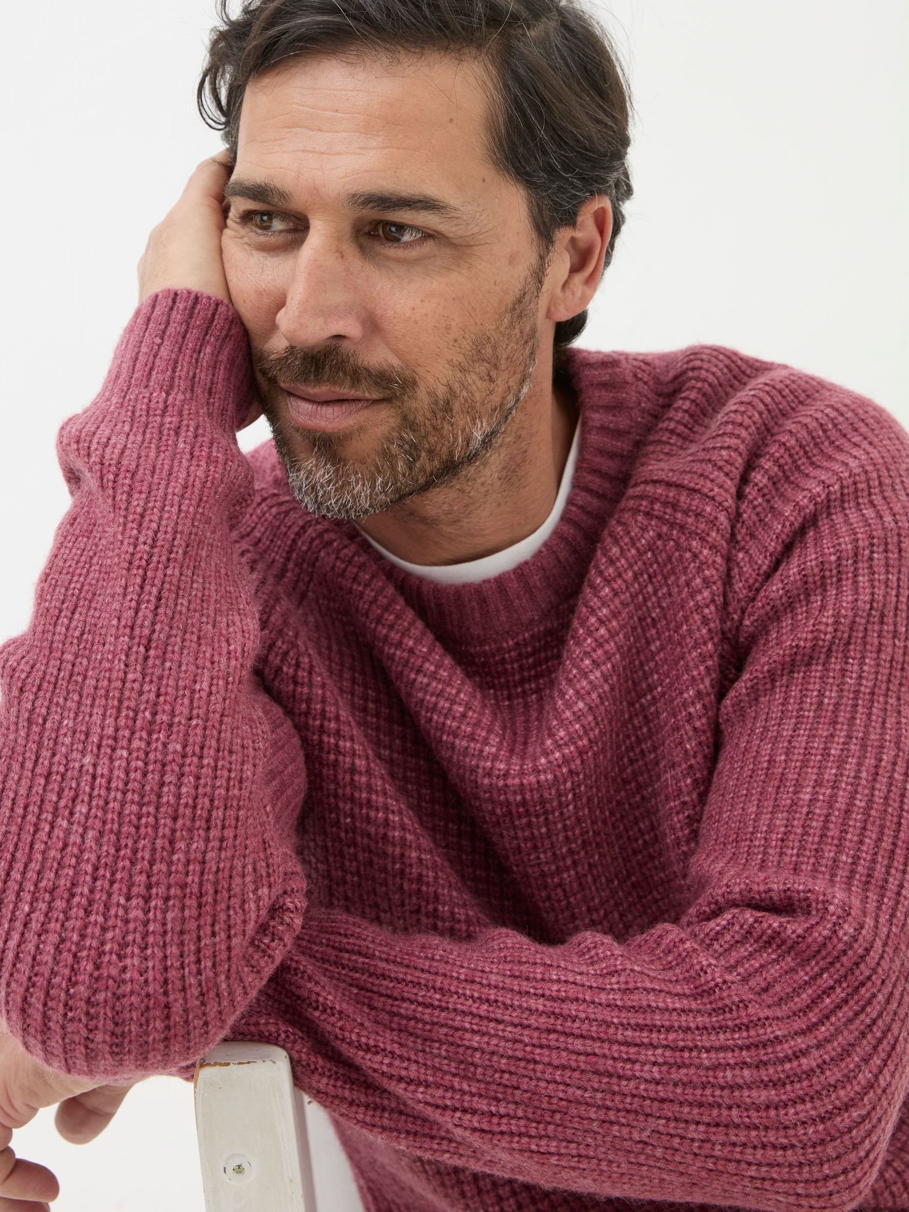 Calder Dark Pink Crew Neck Jumper - Image 4 of 5