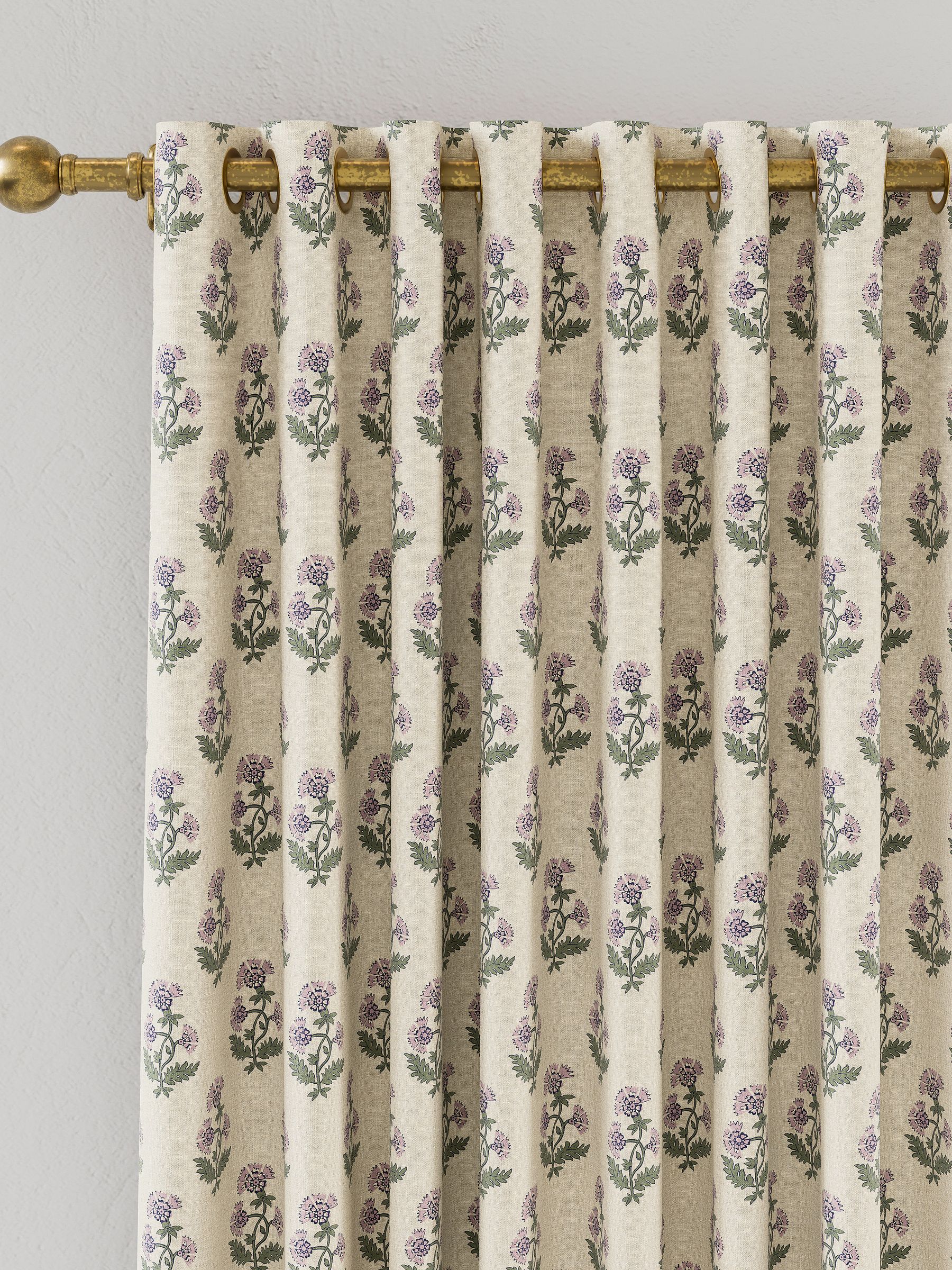 Chamomile Set of 2 Oat Blackout Eyelet Curtains - Image 2 of 3