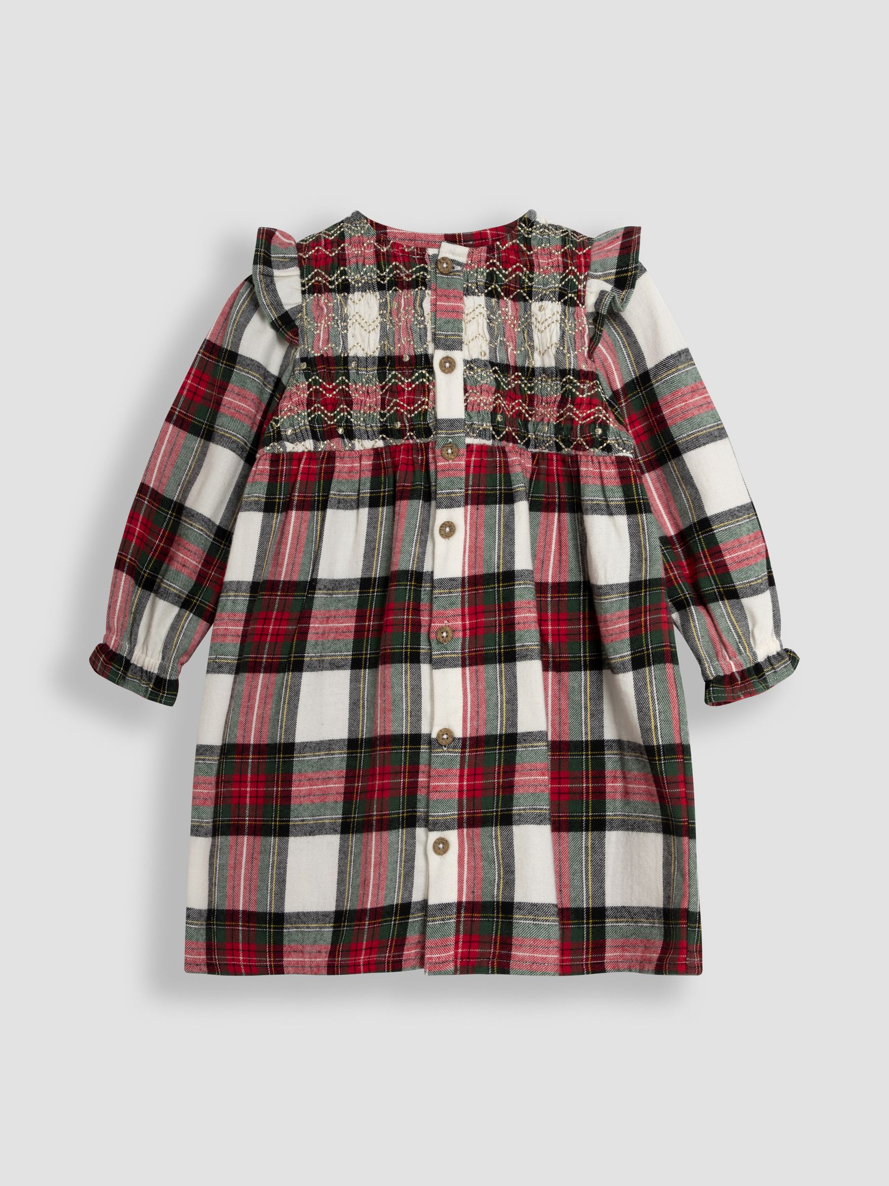 Red Tartan Smocked Dress And Tights Set - Image 2 of 4