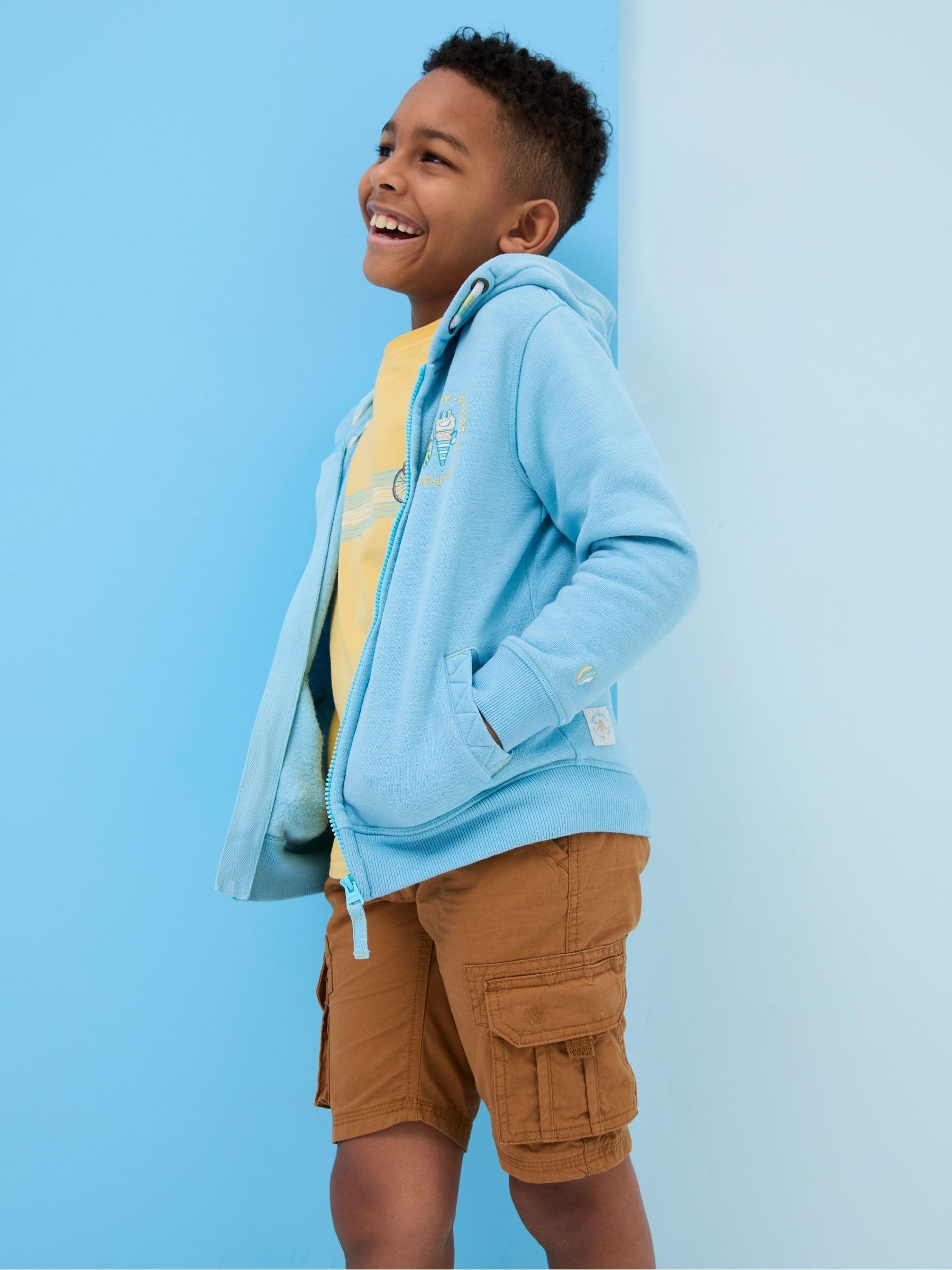 Judes Blue Zip Through Hoodie - Image 1 of 7 Judes Blue Zip Through Hoodie - Image 1 of 7