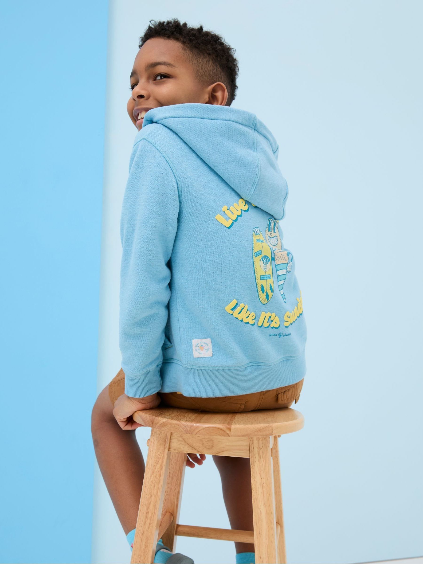 Judes Blue Zip Through Hoodie - Image 2 of 7