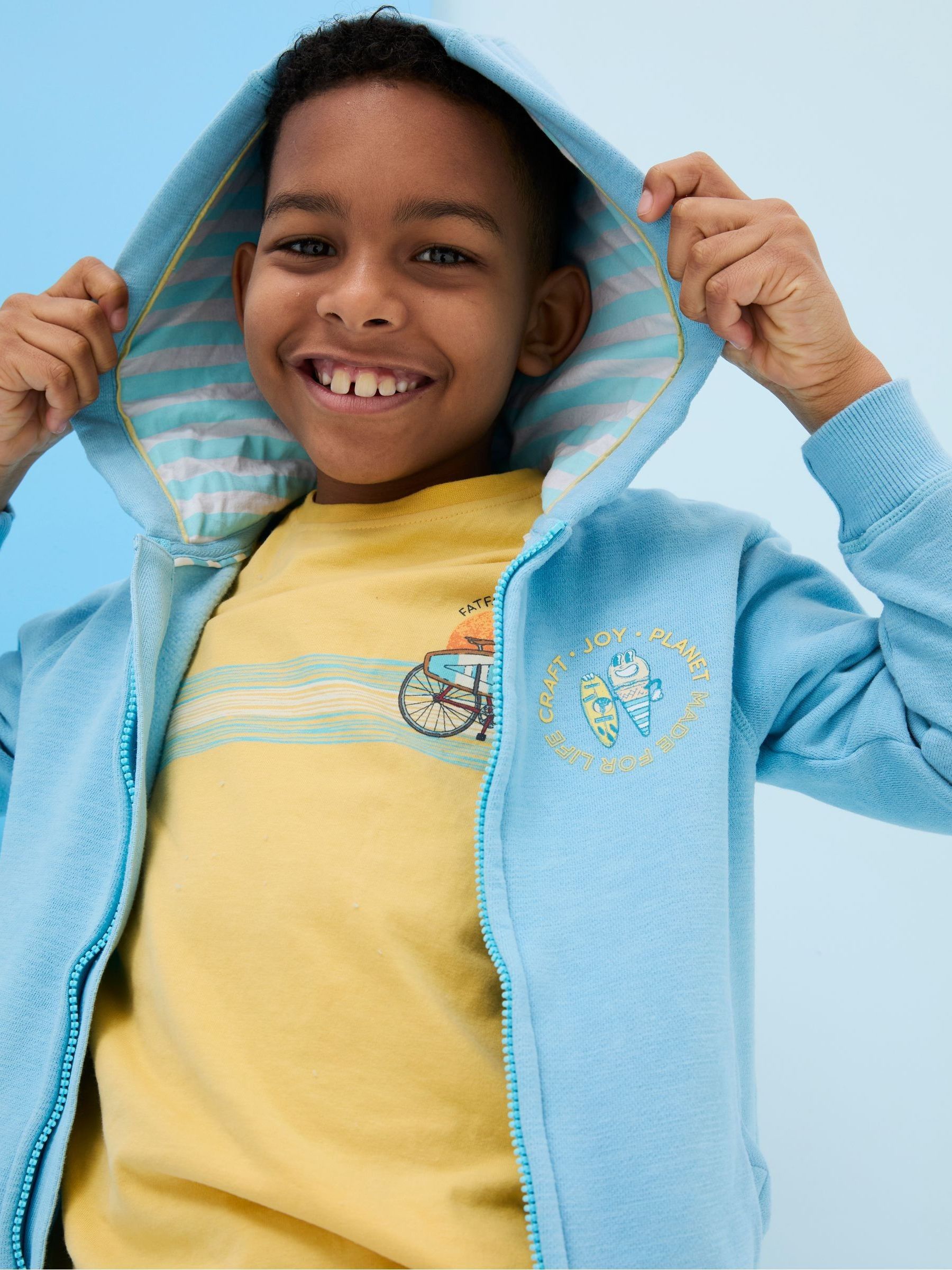 Judes Blue Zip Through Hoodie - Image 4 of 7