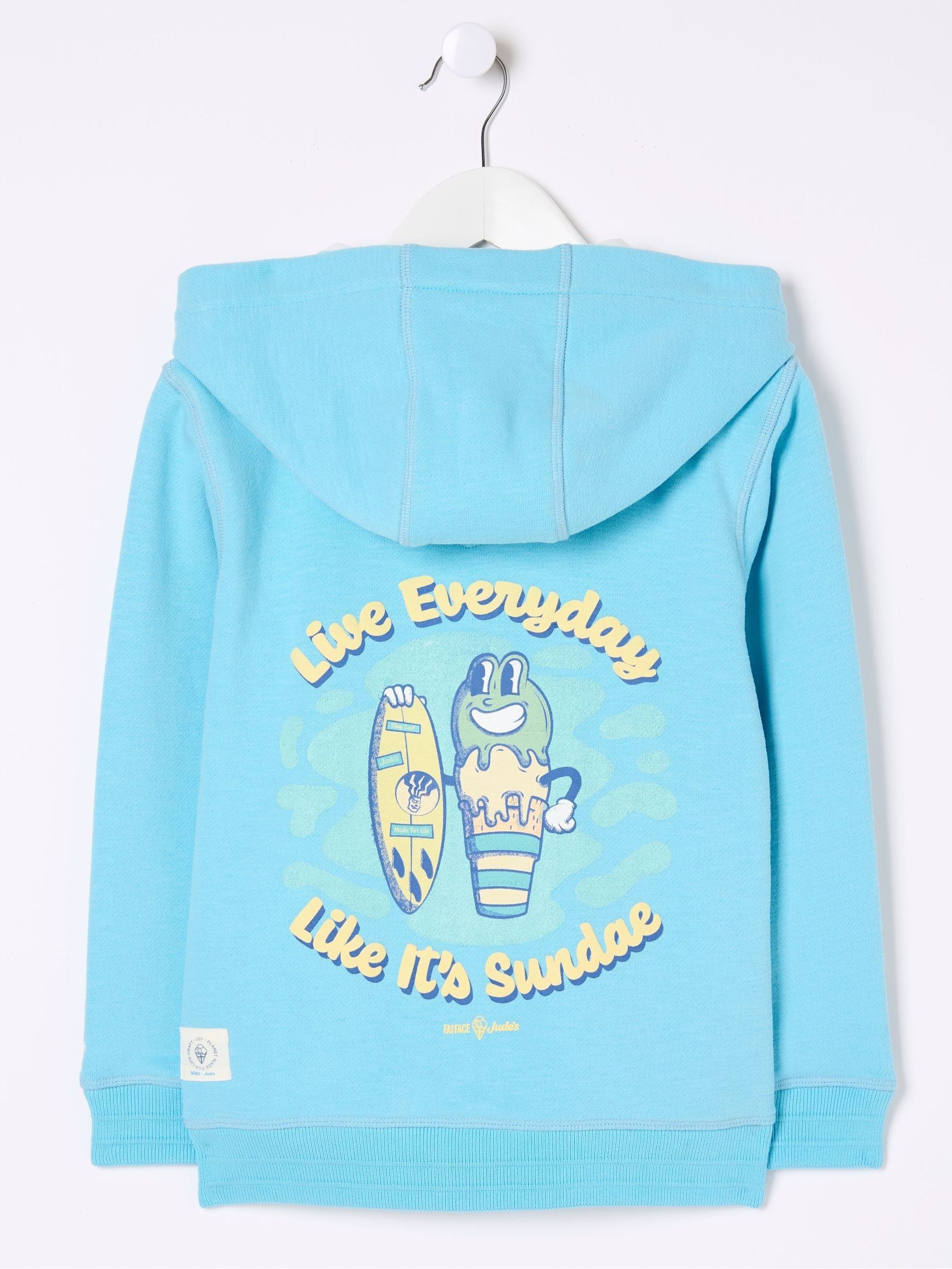 Judes Blue Zip Through Hoodie - Image 7 of 7 Judes Blue Zip Through Hoodie - Image 7 of 7