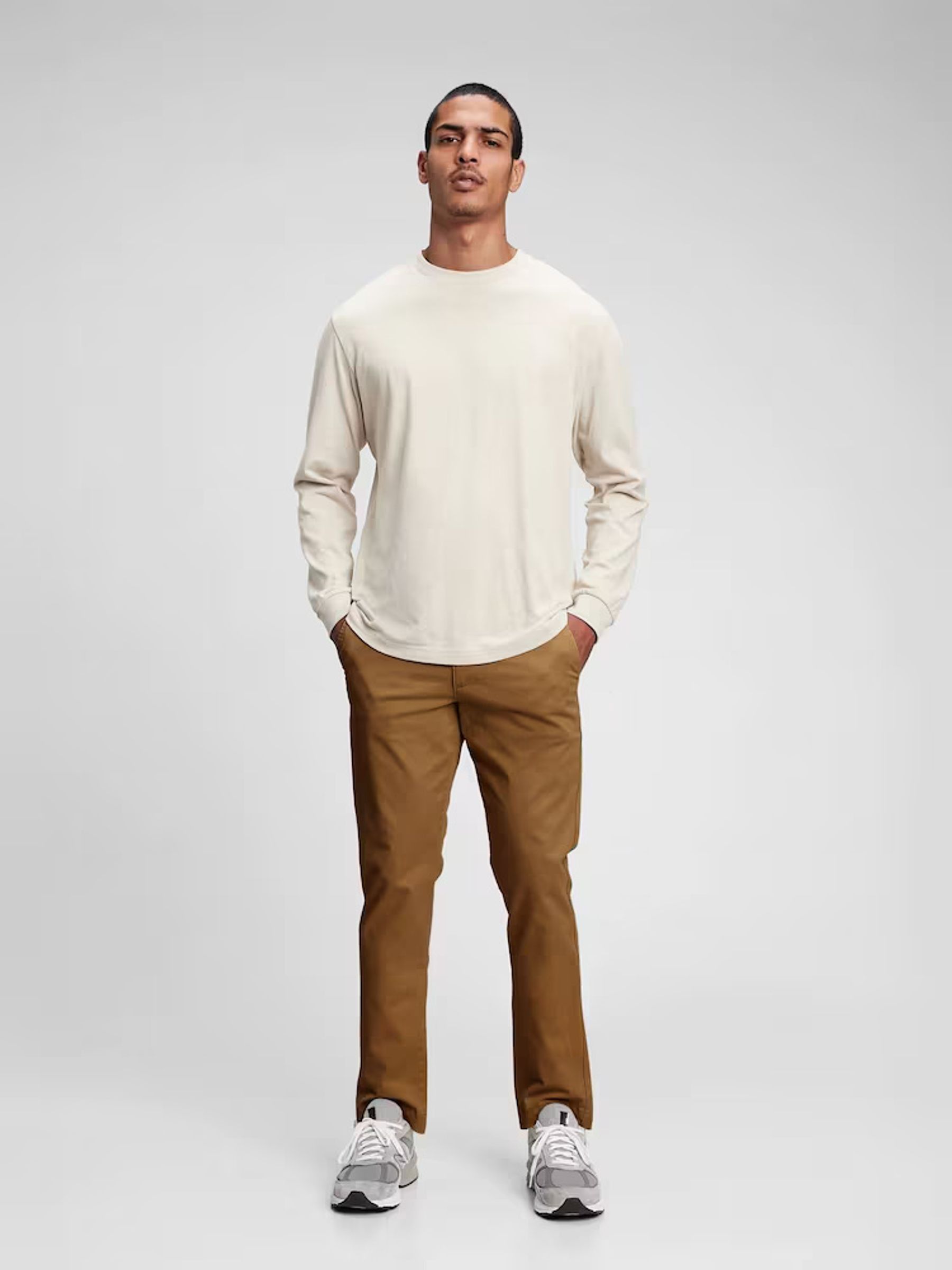 Brown Slim Fit Stretch Essential Chino Trousers - Image 3 of 9