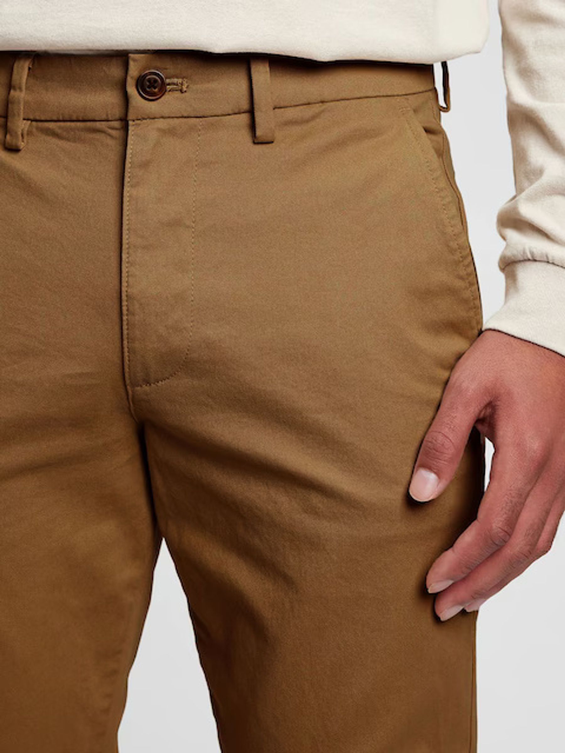 Brown Slim Fit Stretch Essential Chino Trousers - Image 4 of 9
