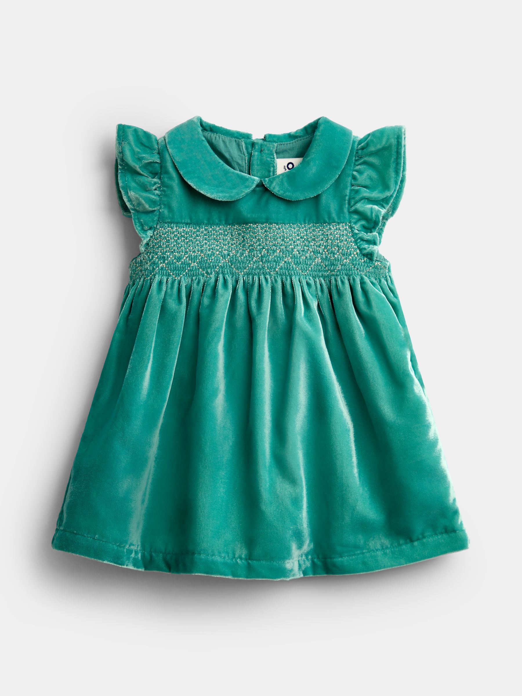Emerald Green Velvet Baby Dress & Bodysuit Set - Image 2 of 6 Emerald Green Velvet Baby Dress & Bodysuit Set - Image 2 of 6