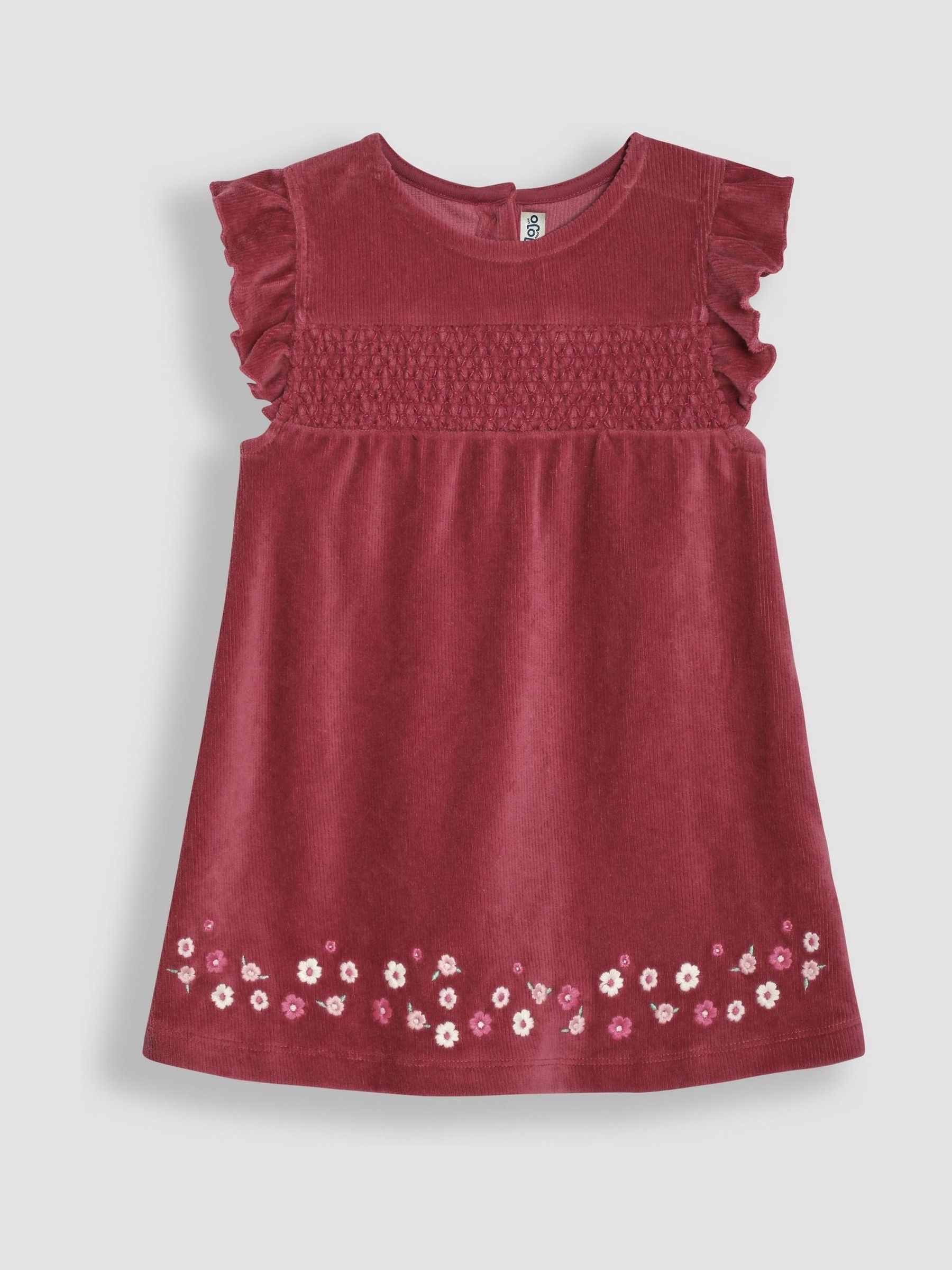 Raspberry Velour Cord Baby Dress And Body Set - Image 2 of 6