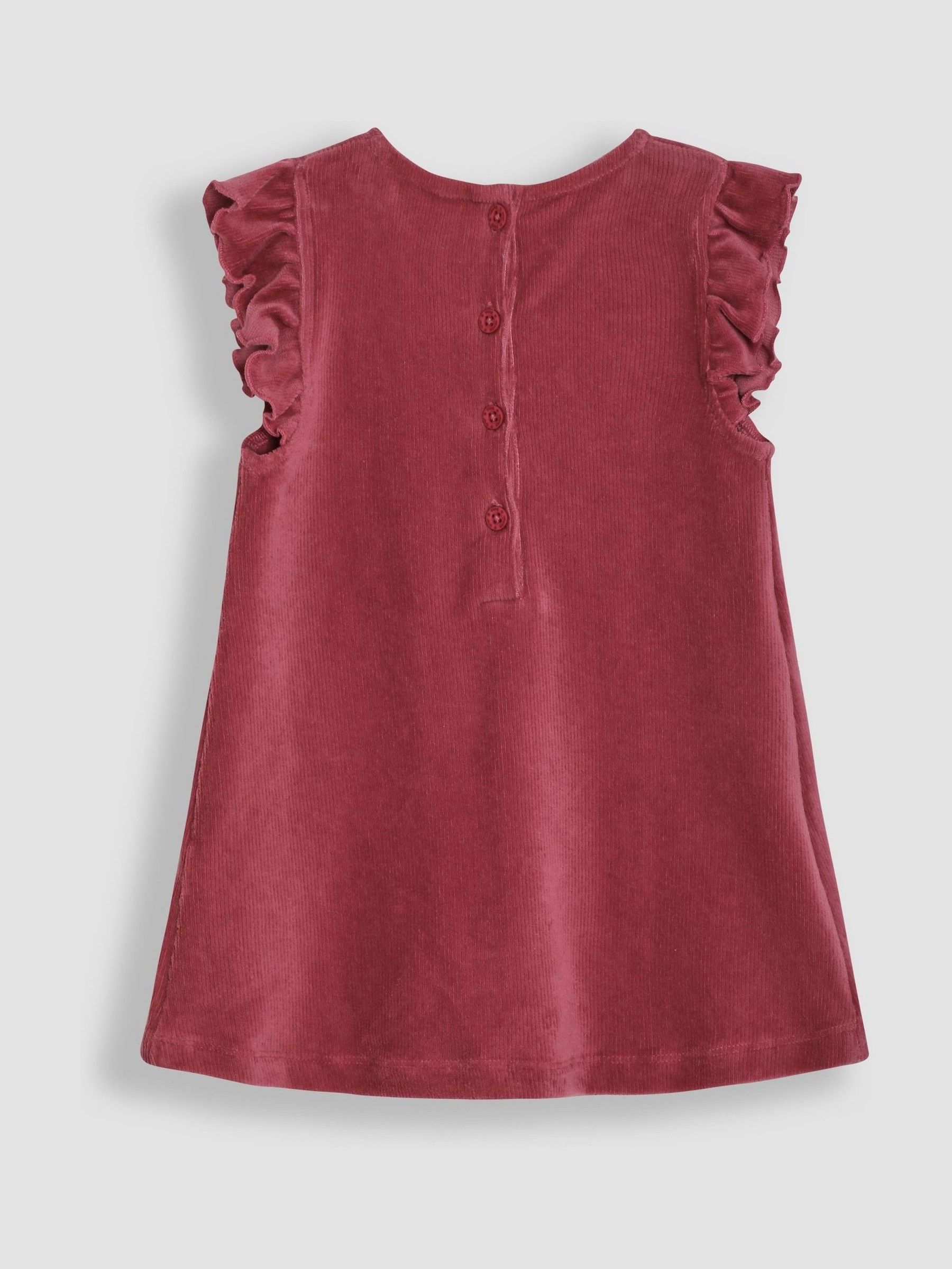 Raspberry Velour Cord Baby Dress And Body Set - Image 3 of 6