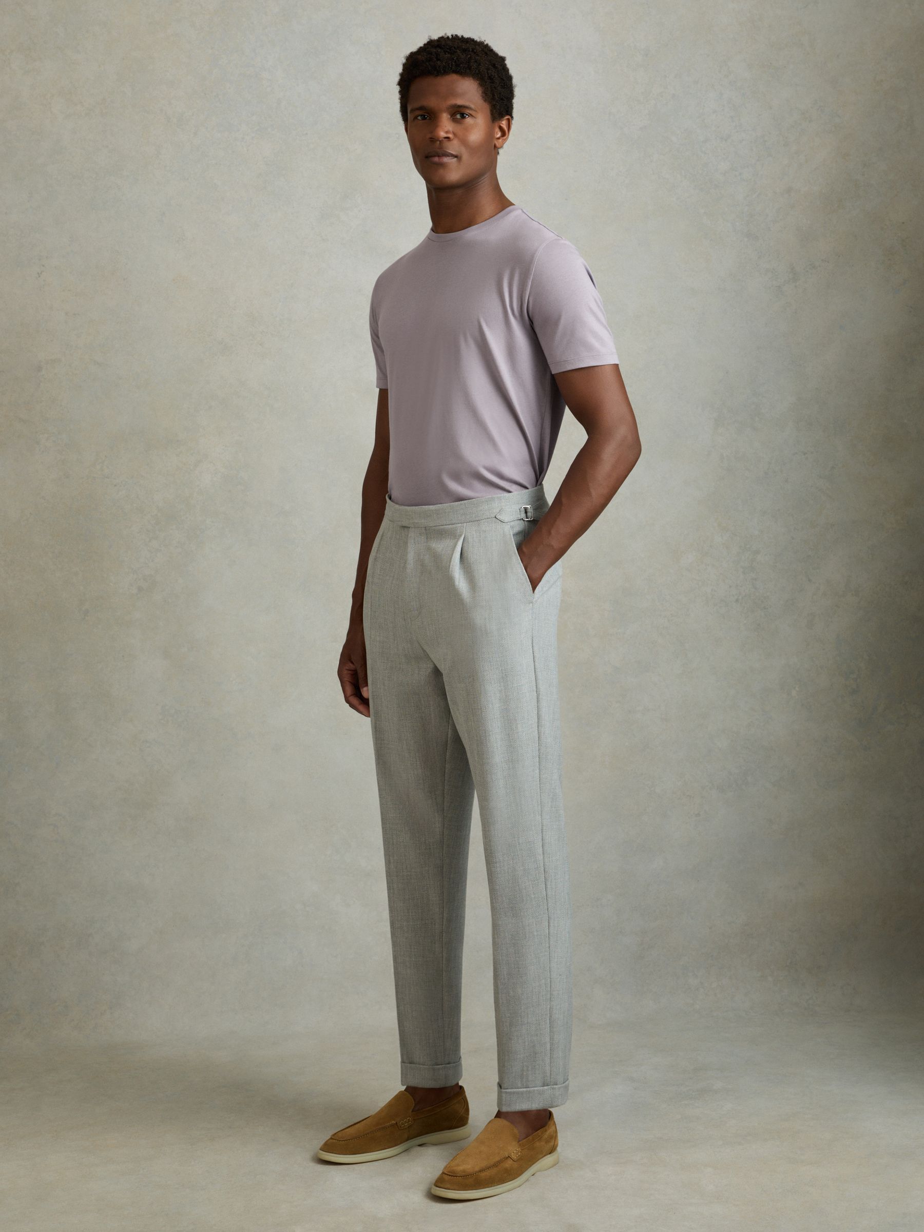 Cotton Crew Neck T-Shirt in Purple Cosmic Sky - Image 3 of 5