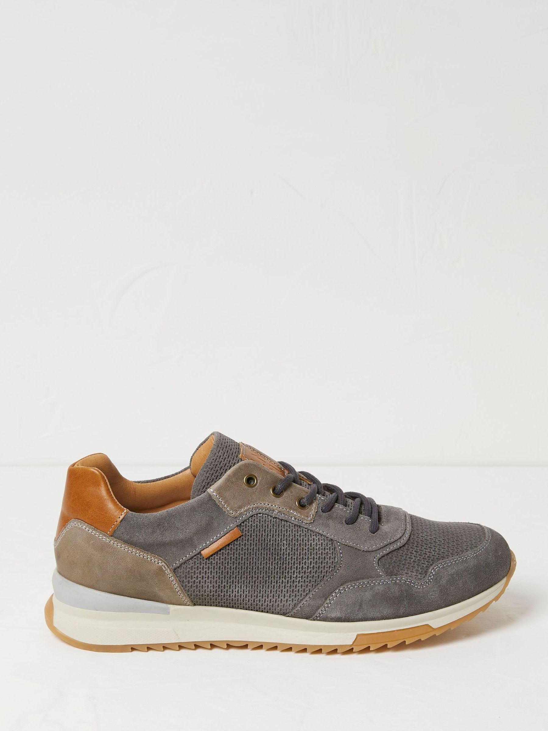Wells Grey Leather Runner Trainers - Image 1 of 6