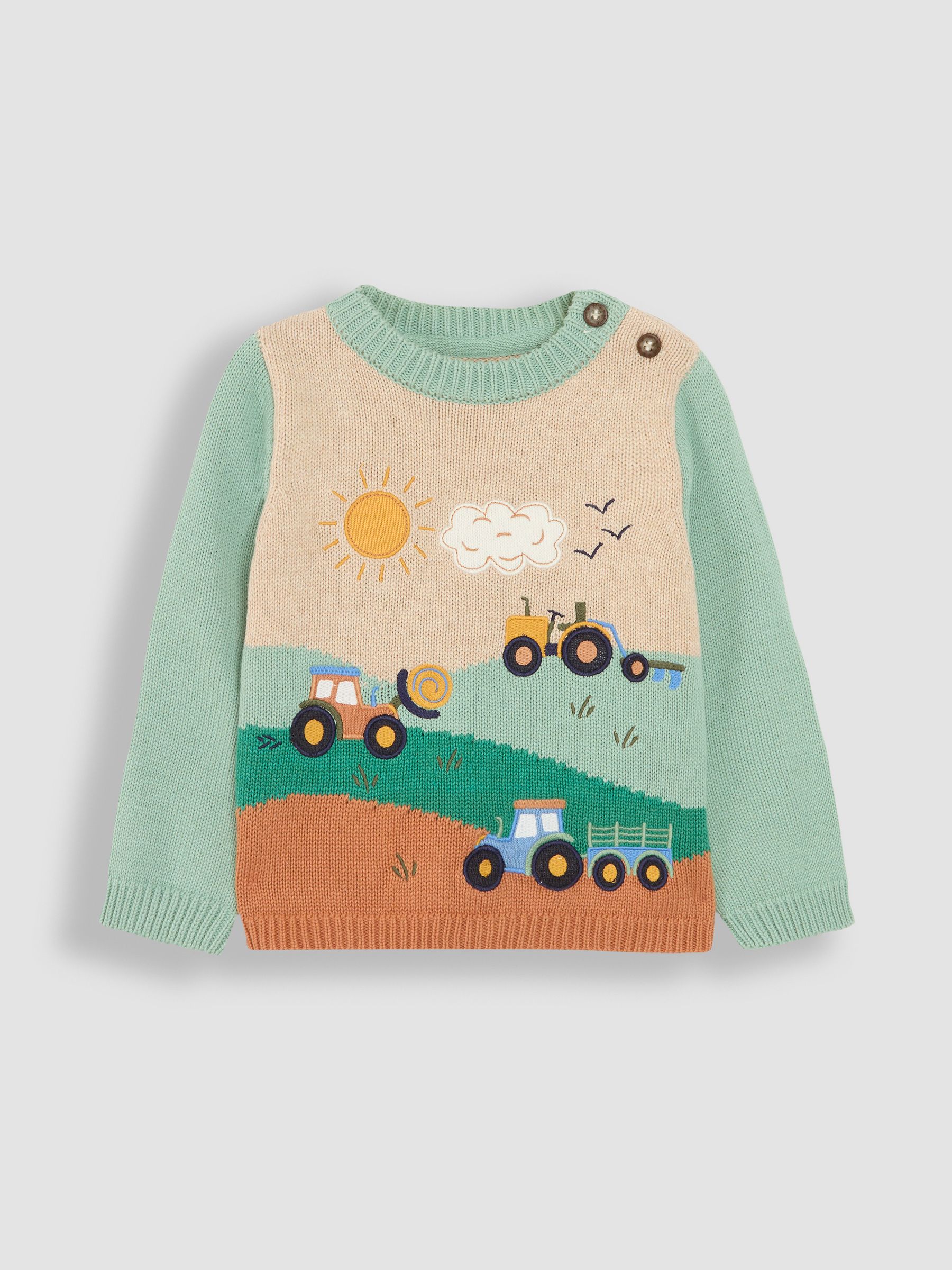 Green Farm Button Detail Jumper - Image 5 of 7
