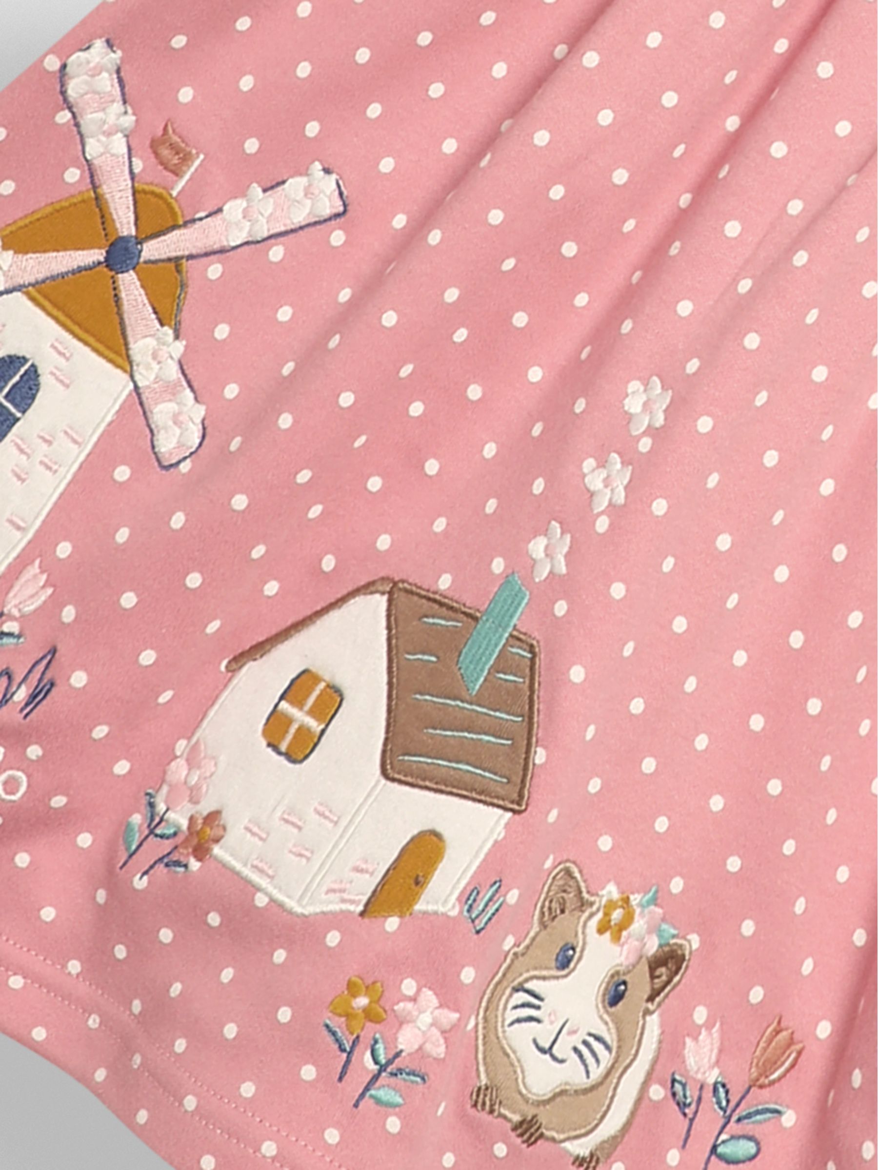 Pink Guinea Pig Appliqué Button Front Dress - Image 3 of 3