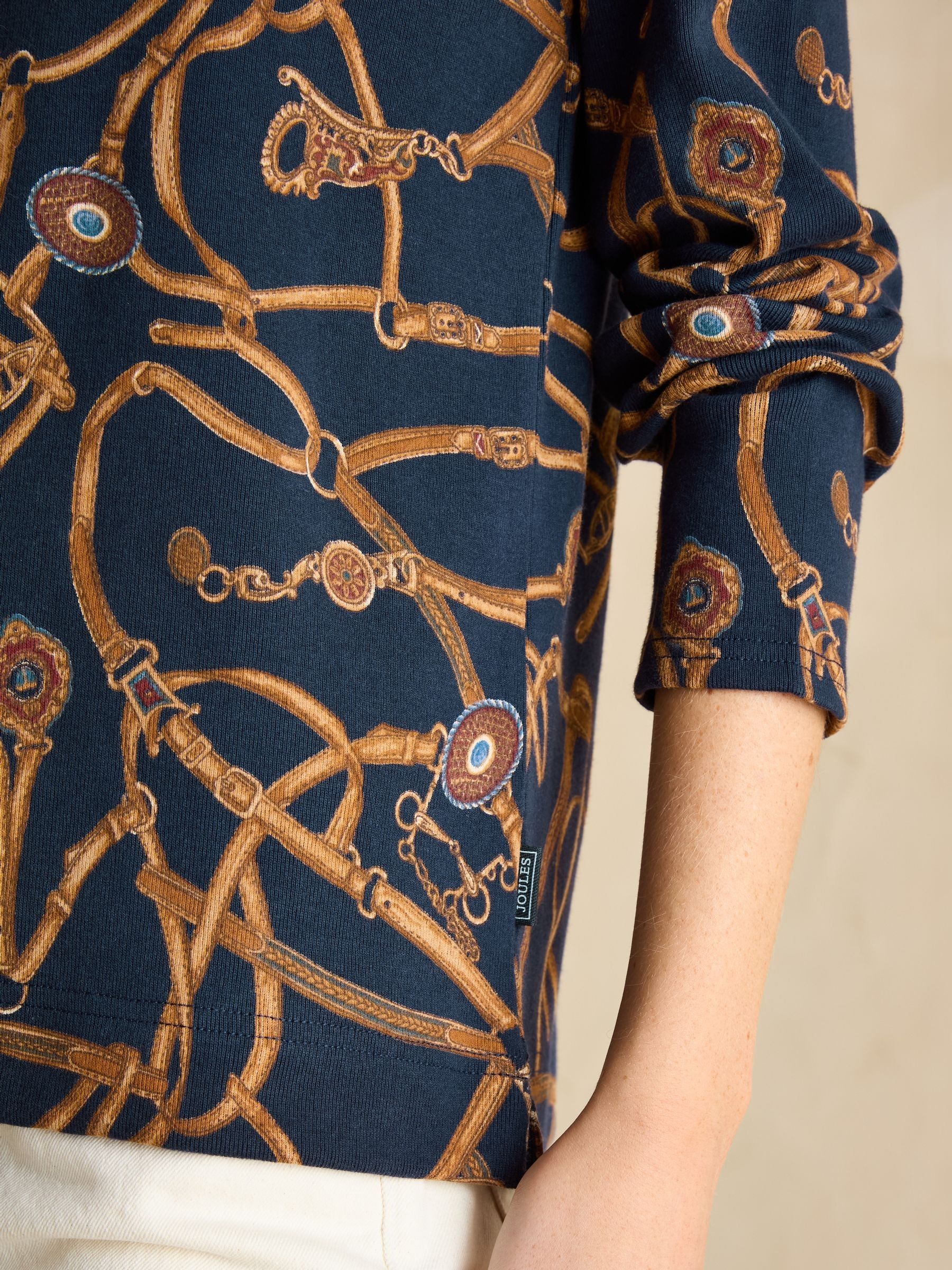 Harbour Navy Bridle Boat Neck Printed Top - Image 5 of 6