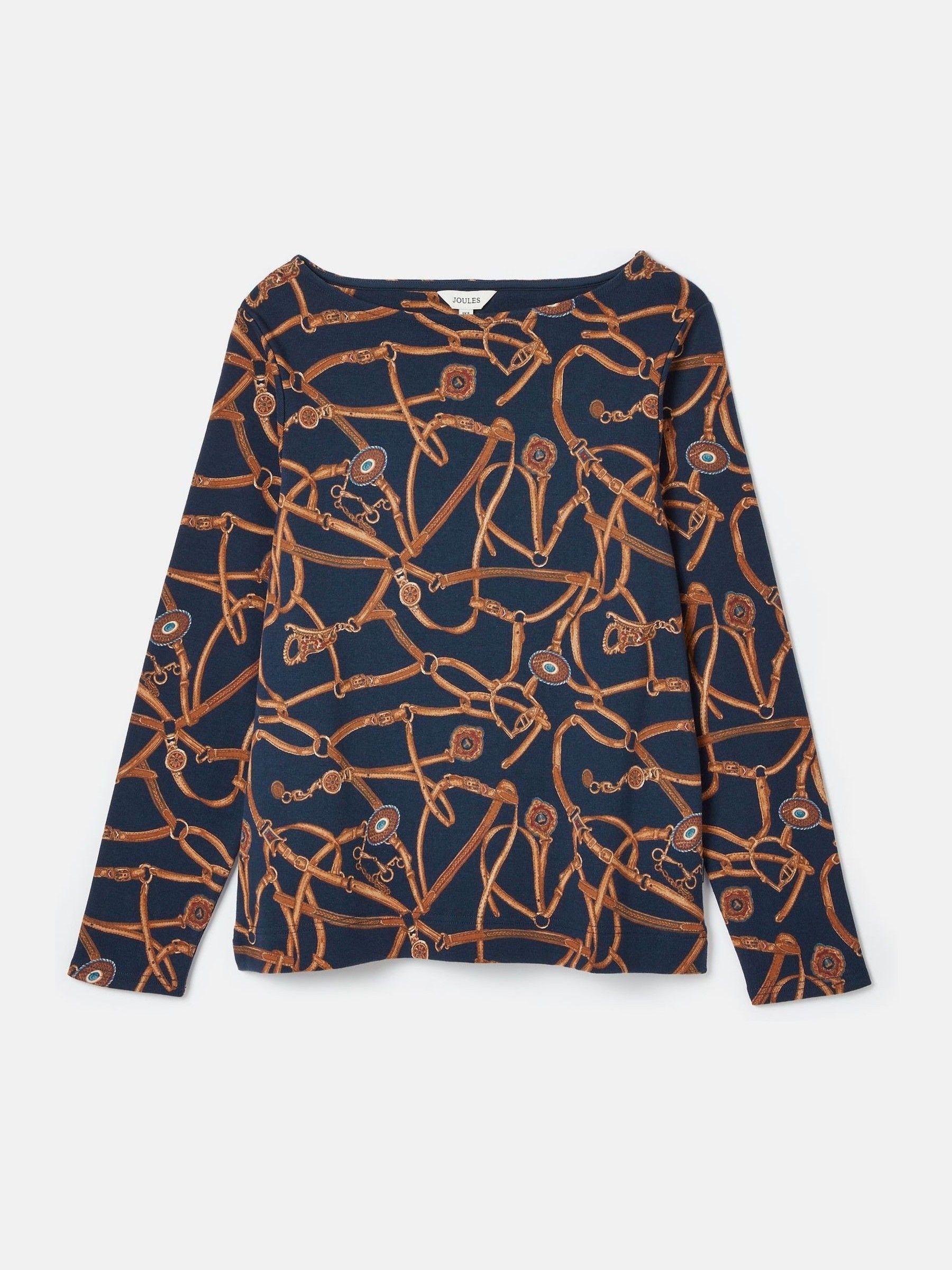 Harbour Navy Bridle Boat Neck Printed Top - Image 6 of 6