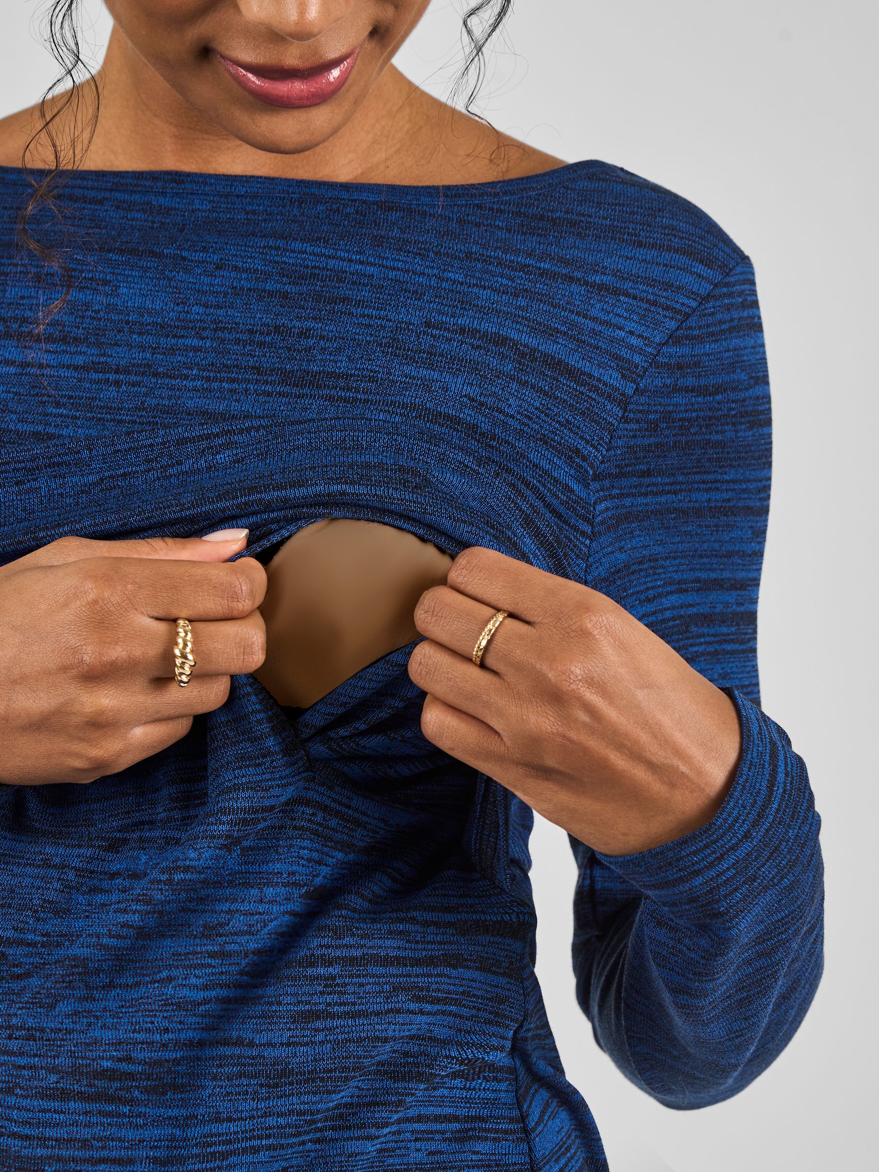 Navy Blue Maternity & Nursing Jersey Dress - Image 4 of 4