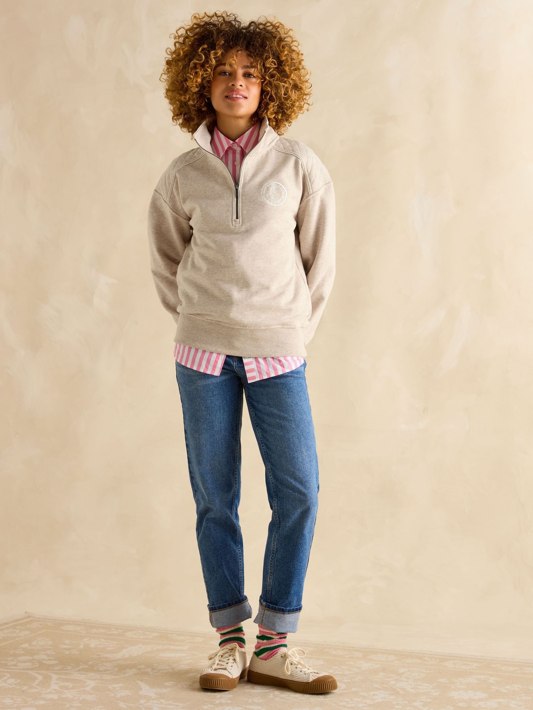 Racquet Cream Half Zip Sweatshirt - Image 3 of 6