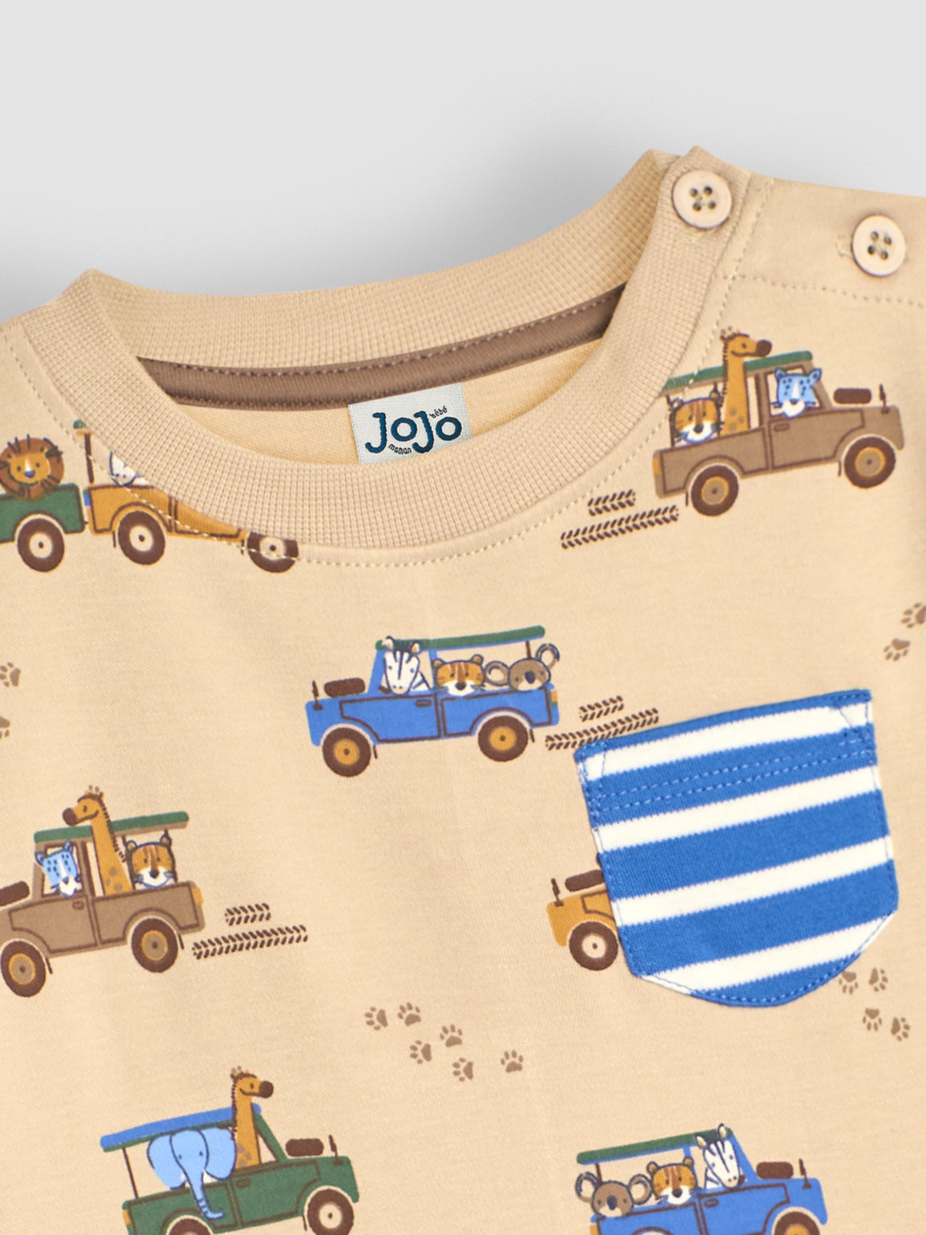 Mocha Safari Vehicles Print & Stripe 2-Pack Pocket T-Shirts - Image 4 of 6