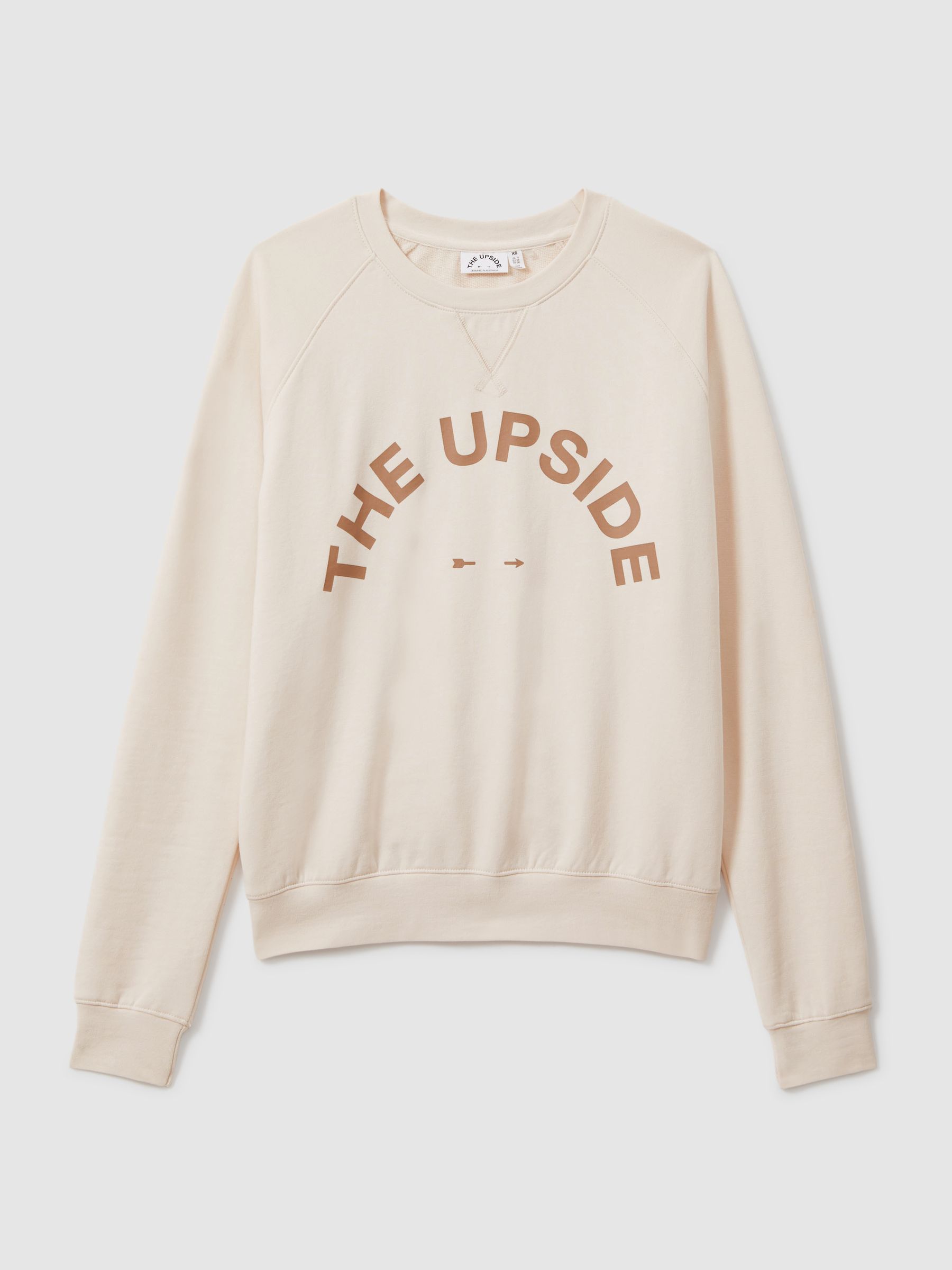 The Upside Relaxed Cotton Crew Neck Sweatshirt in Cream - Image 2 of 6