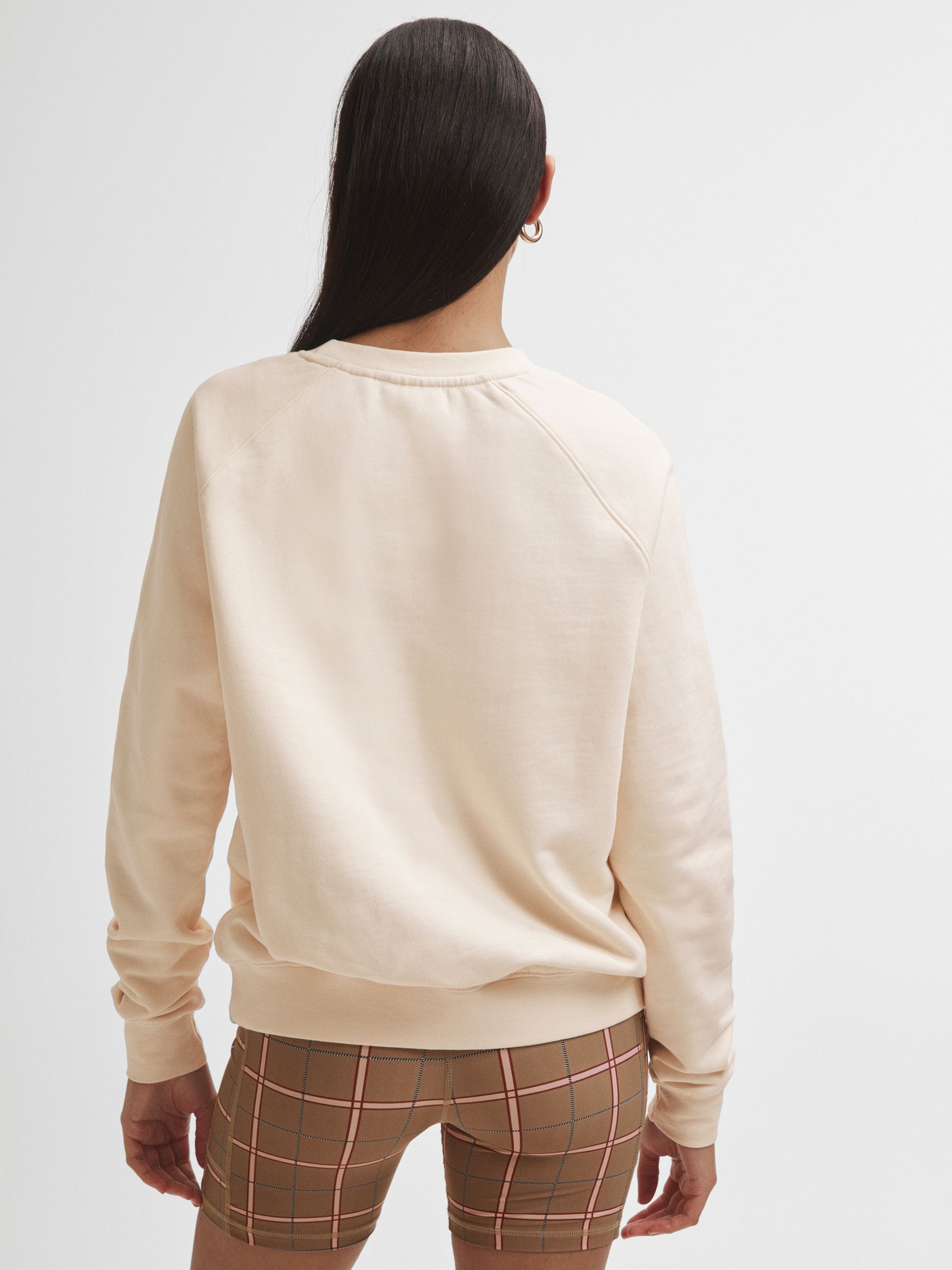 The Upside Relaxed Cotton Crew Neck Sweatshirt in Cream - Image 5 of 6