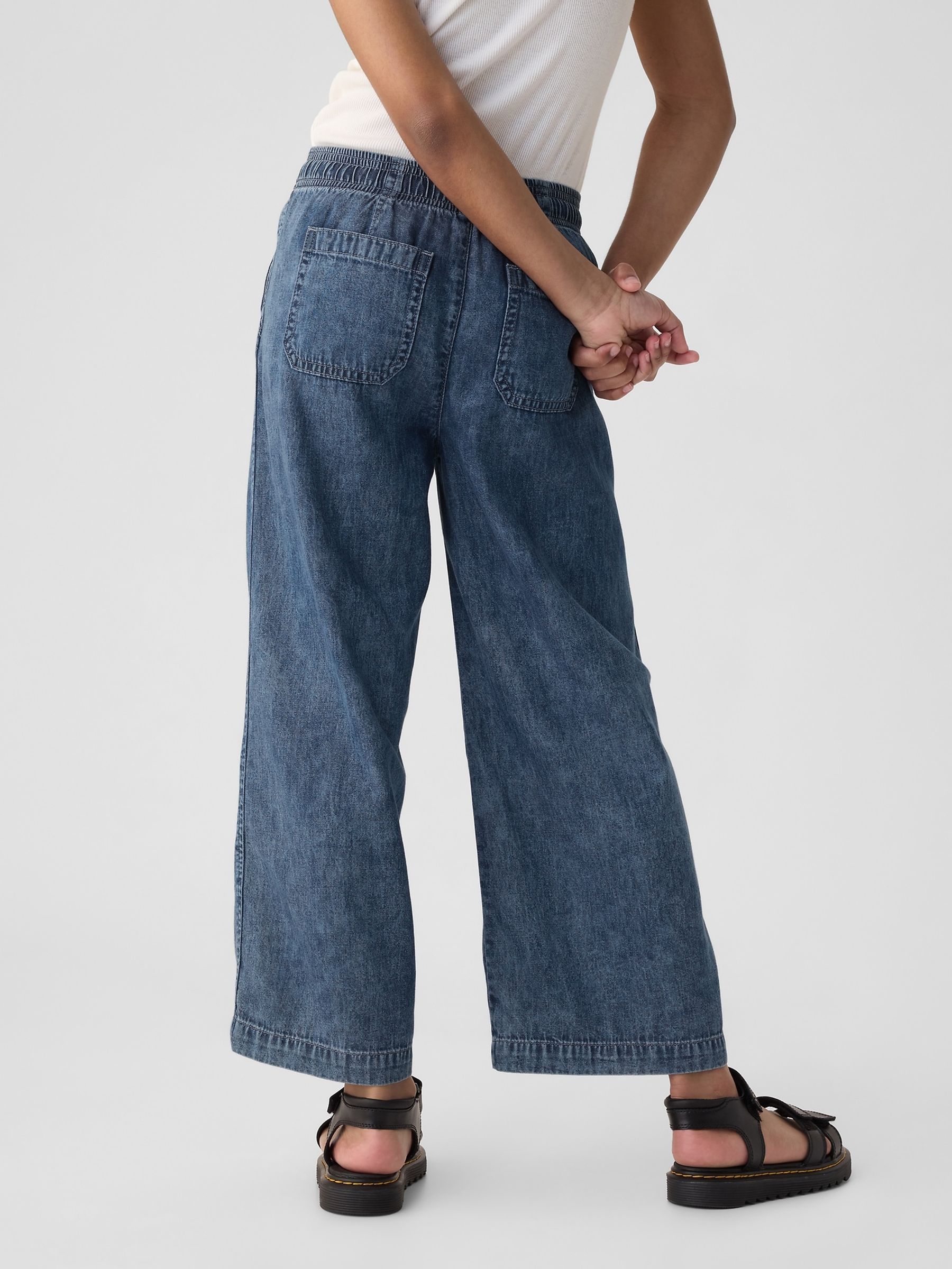 Blue Pull On Wide Leg Jeans (4-13yrs) - Image 3 of 6