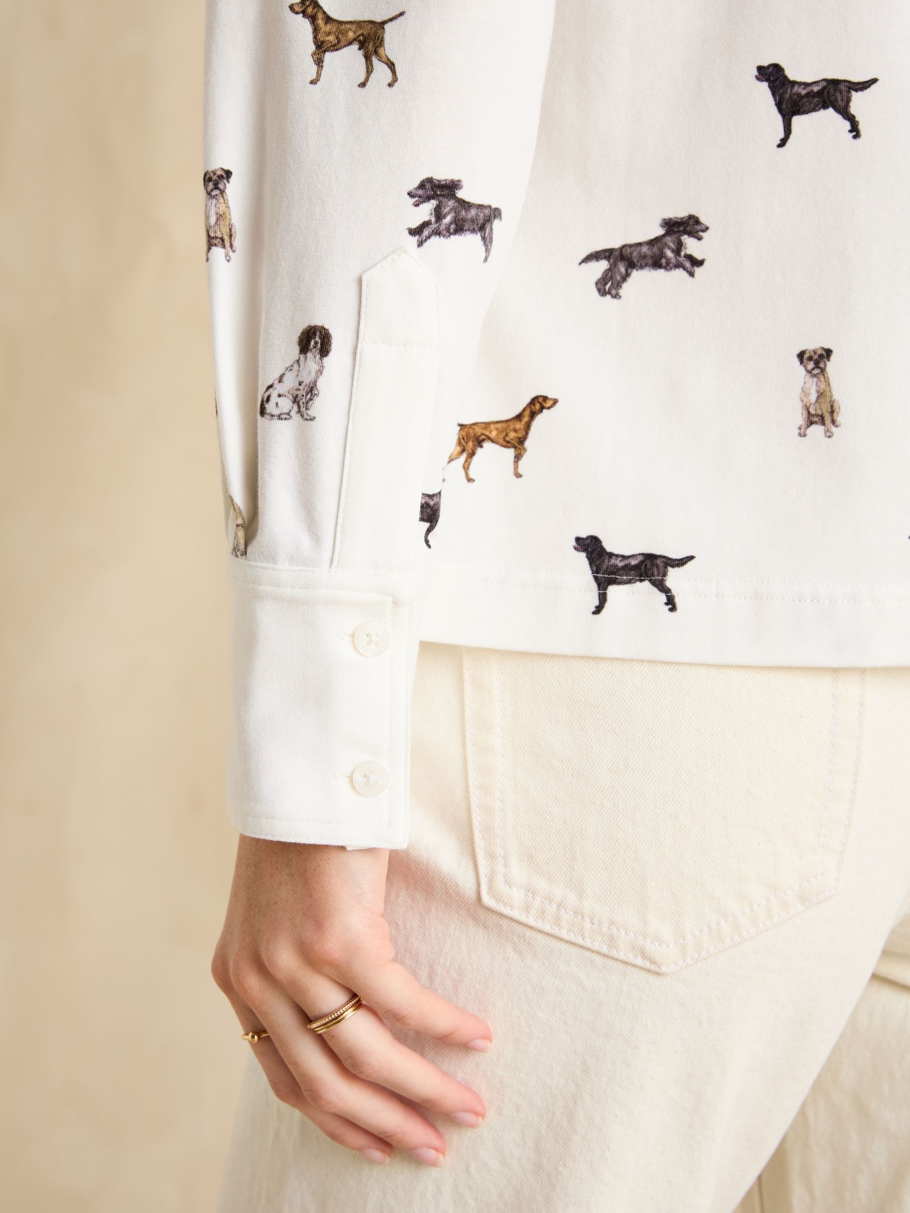 Cream Dogs Joules X Eleanor Tomlinson Jersey Shirt - Image 5 of 6