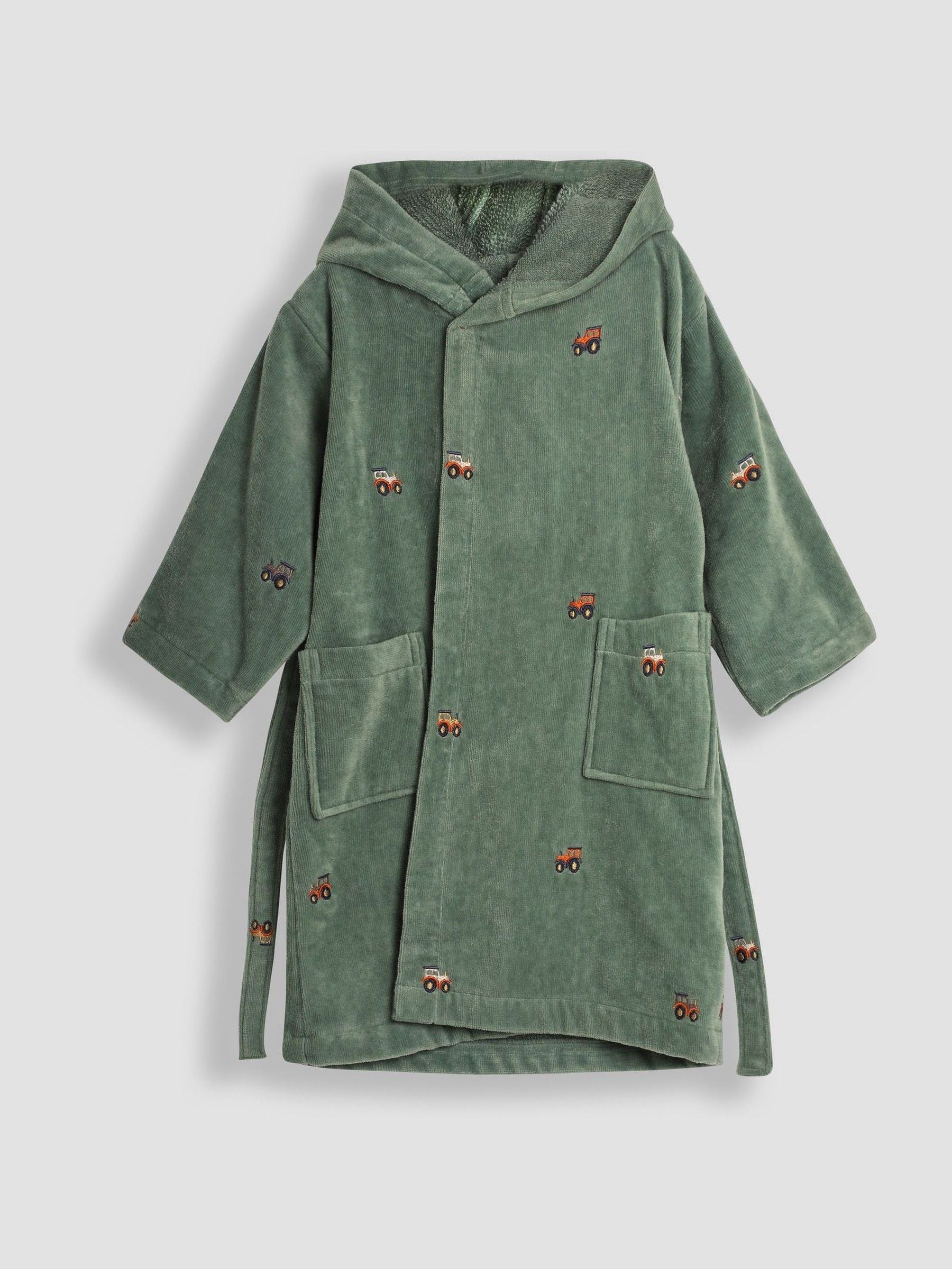 Khaki Tractor Embroidered Towelling Robe - Image 3 of 5