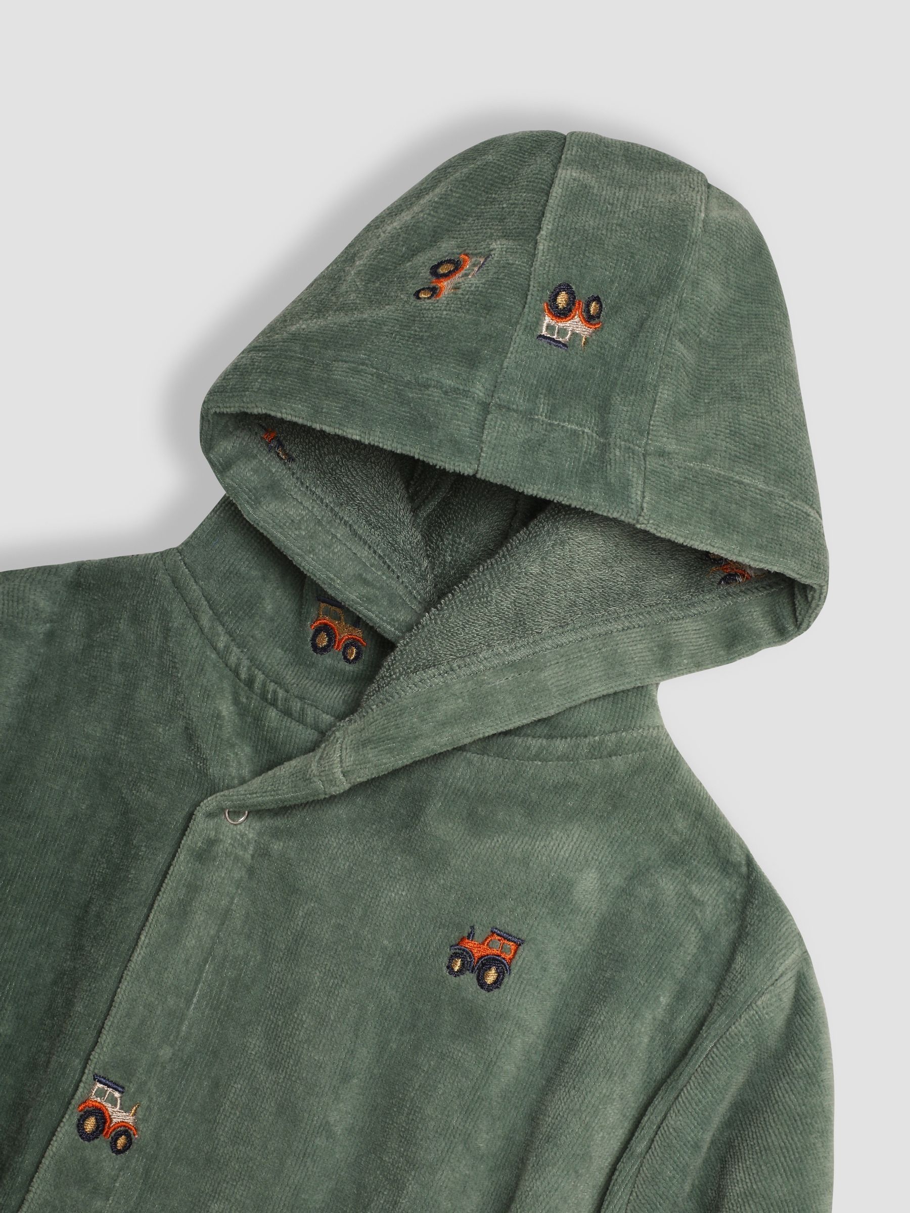 Khaki Tractor Embroidered Towelling Robe - Image 5 of 5