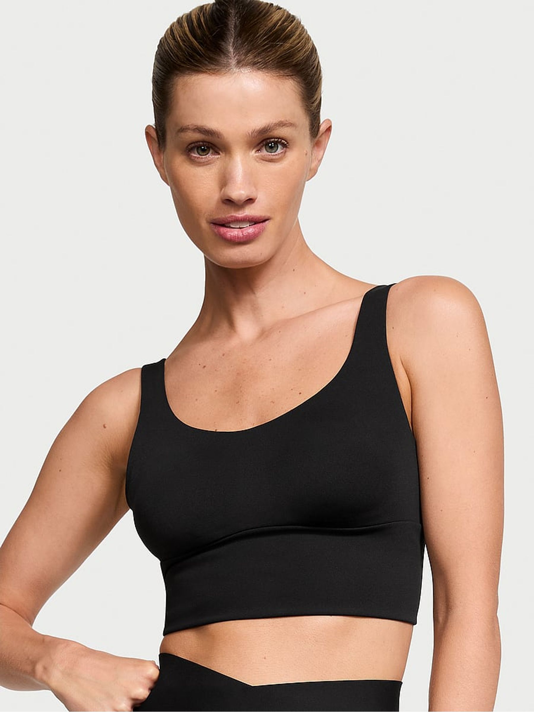 Black Cross Back Mesh Sports Bra - Image 1 of 3