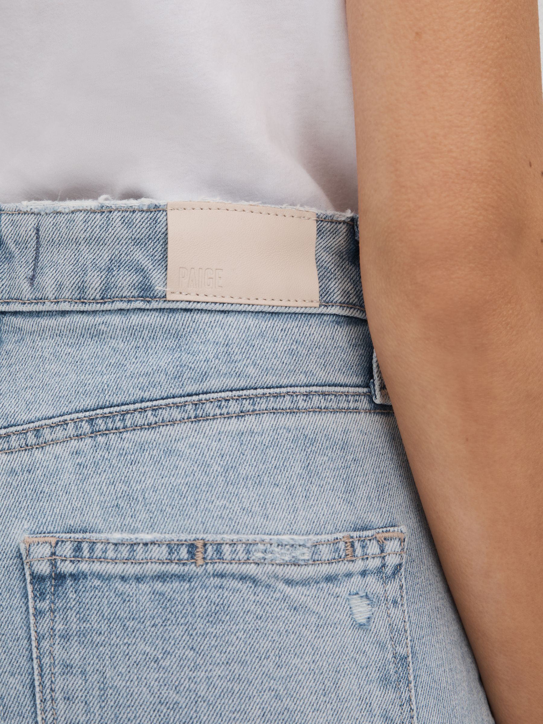 Paige Straight Leg Split Hem Jeans in Gianna Blue - Image 4 of 6
