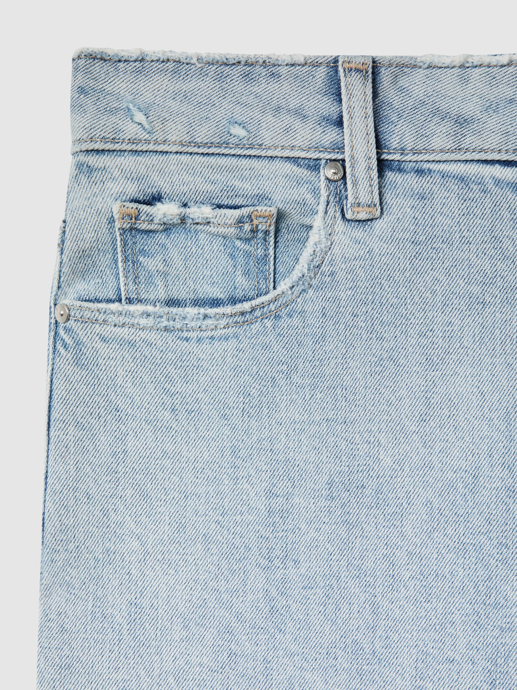 Paige Straight Leg Split Hem Jeans in Gianna Blue - Image 6 of 6