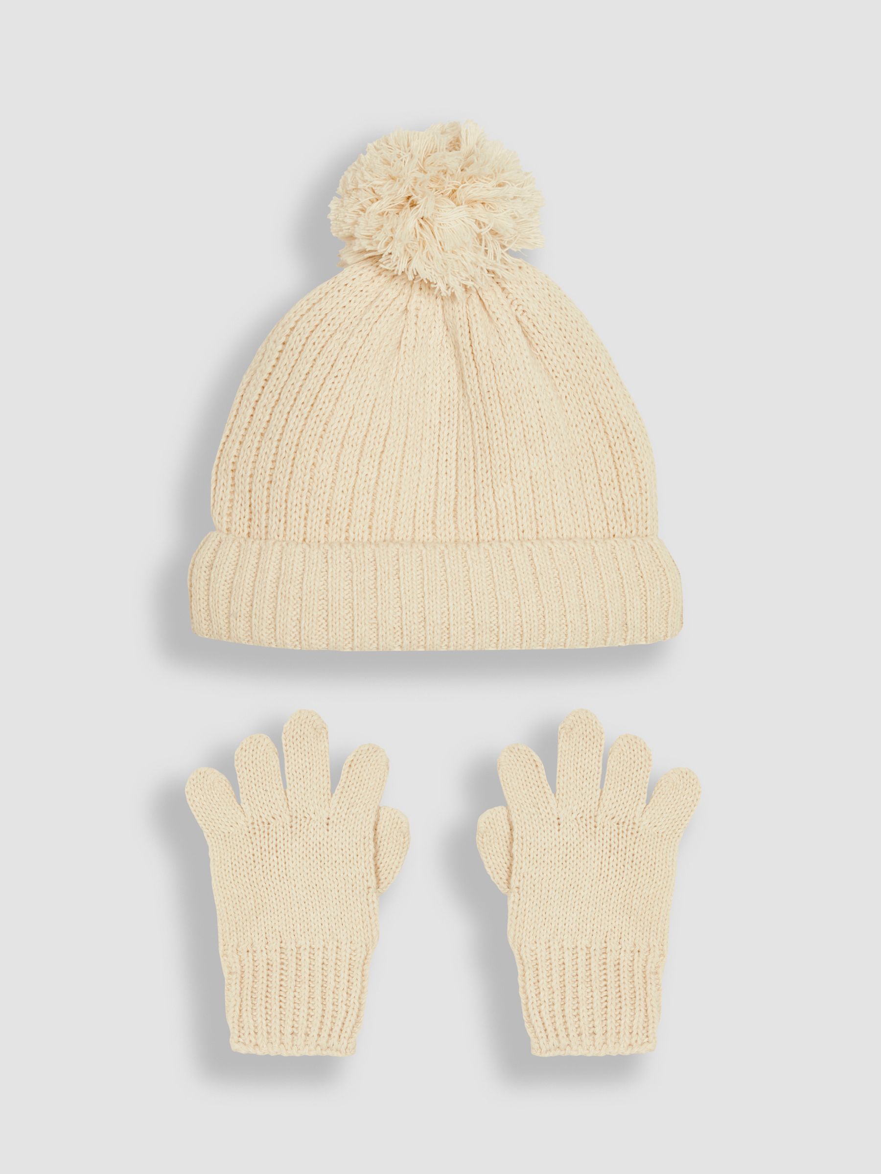 Cream Rib Hat & Gloves Set - Image 1 of 4
