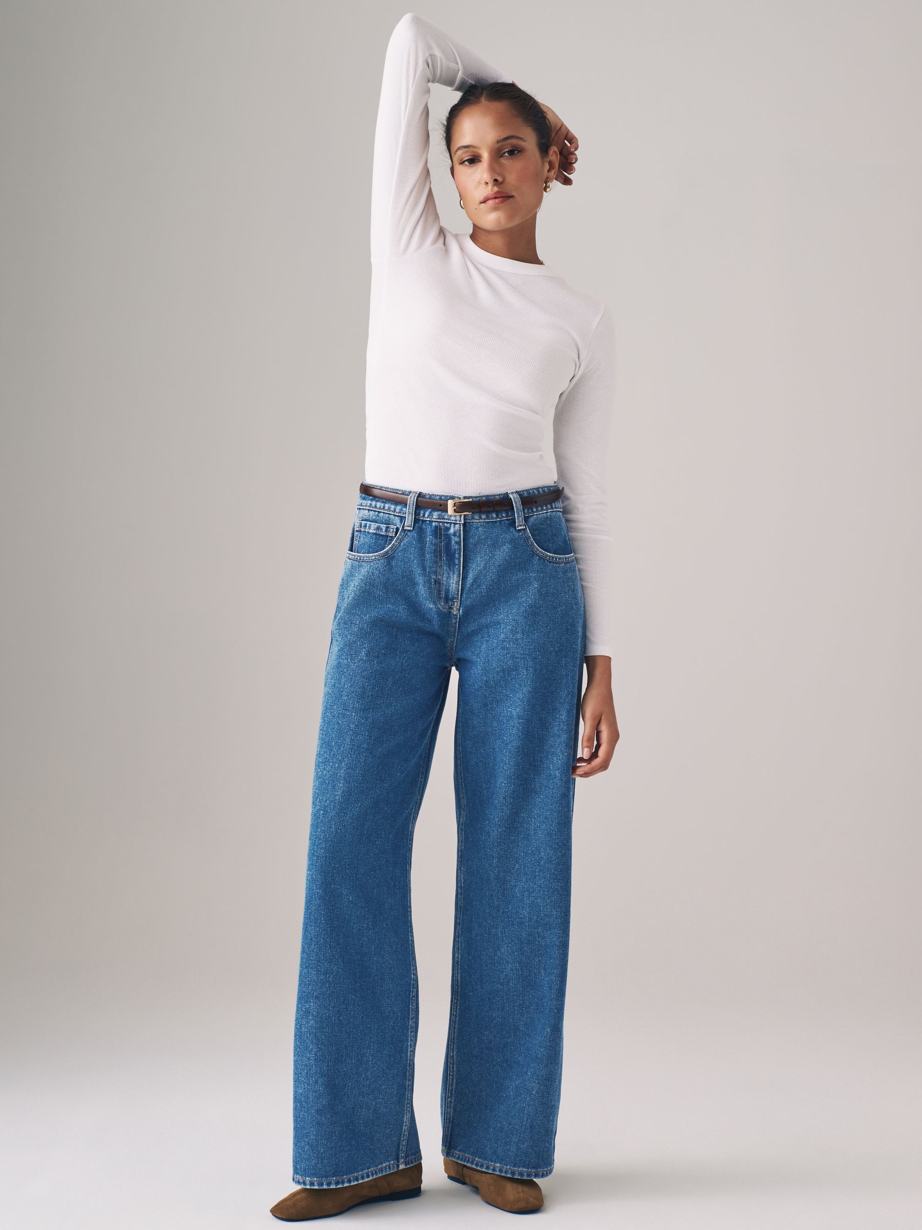 2 Pack Denim Wide Leg 100% Cotton Jeans - Image 1 of 6
