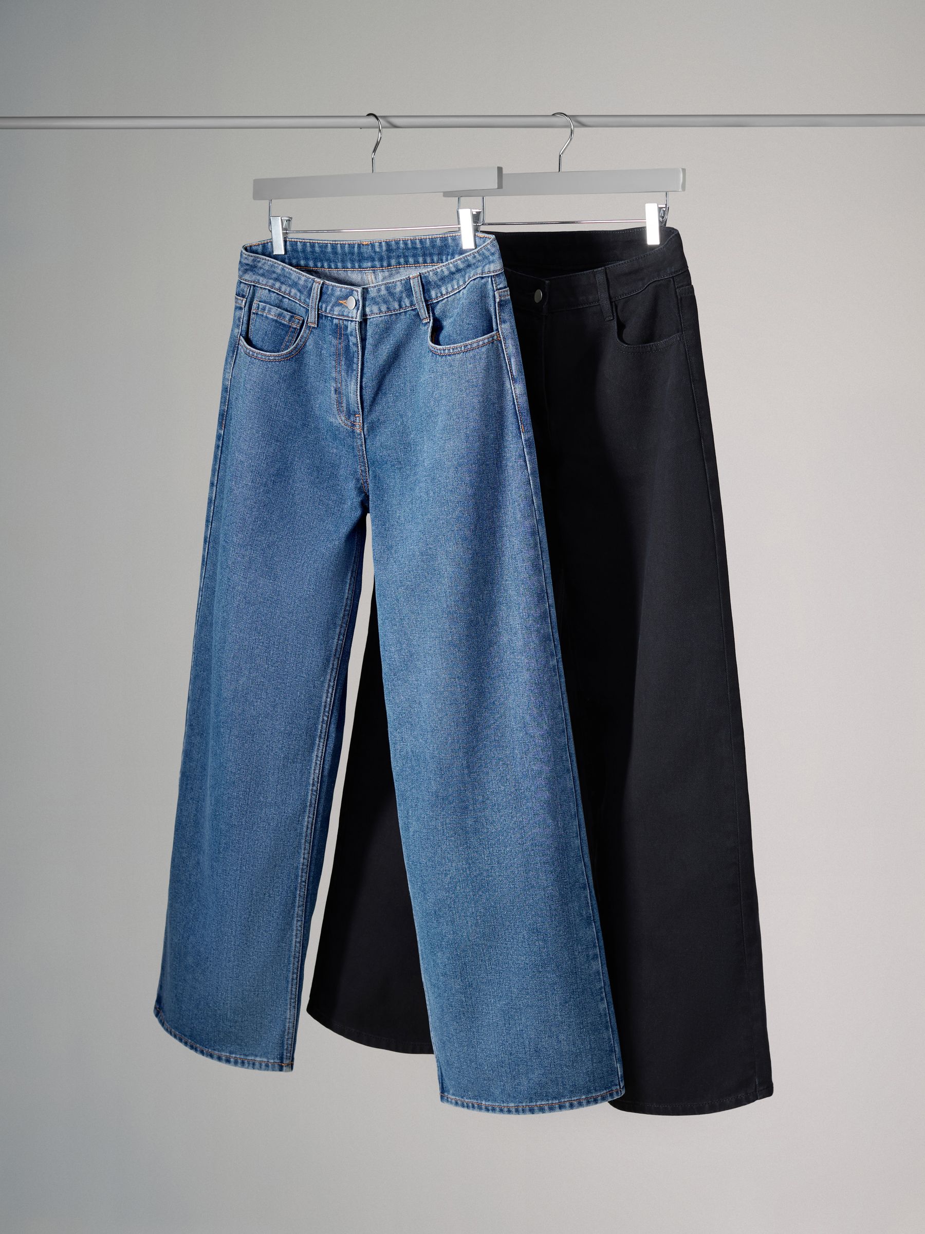 2 Pack Denim Wide Leg 100% Cotton Jeans - Image 2 of 6 2 Pack Denim Wide Leg 100% Cotton Jeans - Image 2 of 6