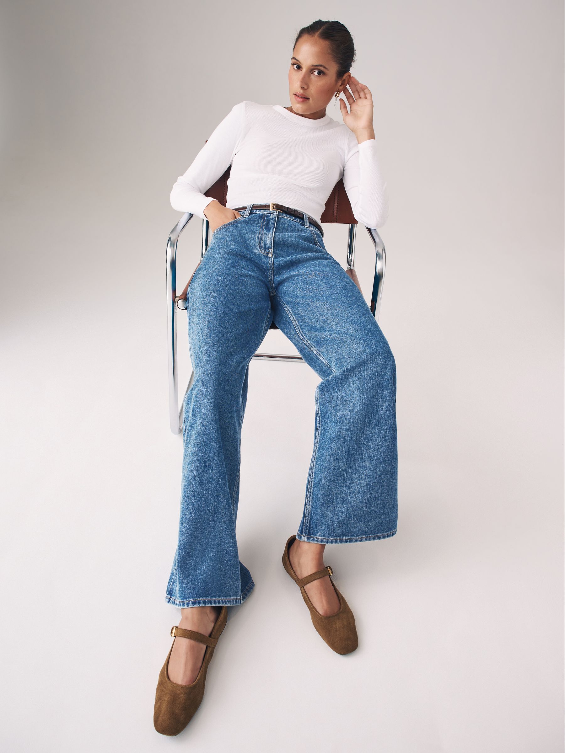 2 Pack Denim Wide Leg 100% Cotton Jeans - Image 3 of 6