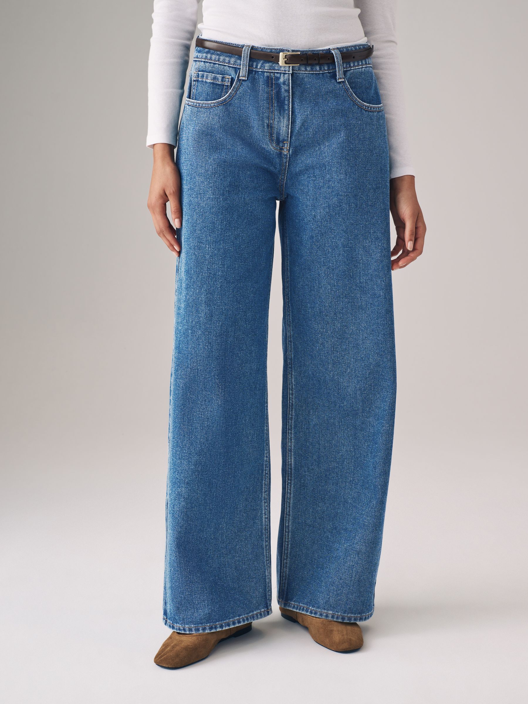 2 Pack Denim Wide Leg 100% Cotton Jeans - Image 4 of 6