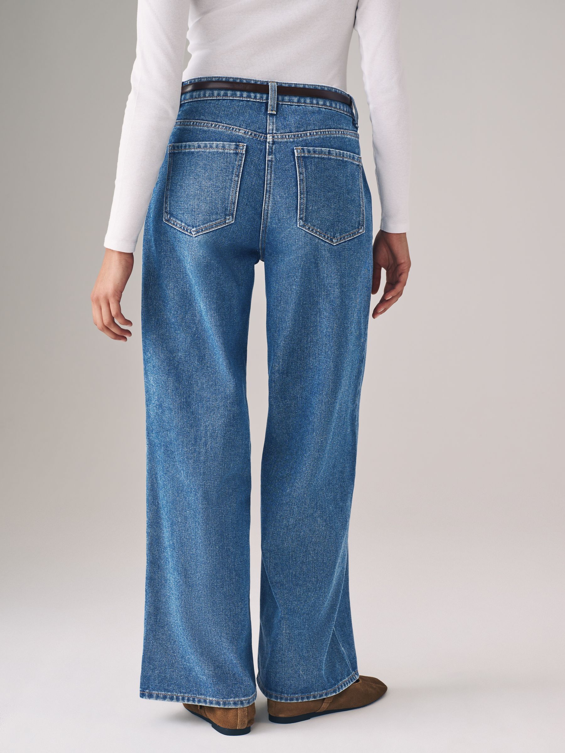 2 Pack Denim Wide Leg 100% Cotton Jeans - Image 5 of 6