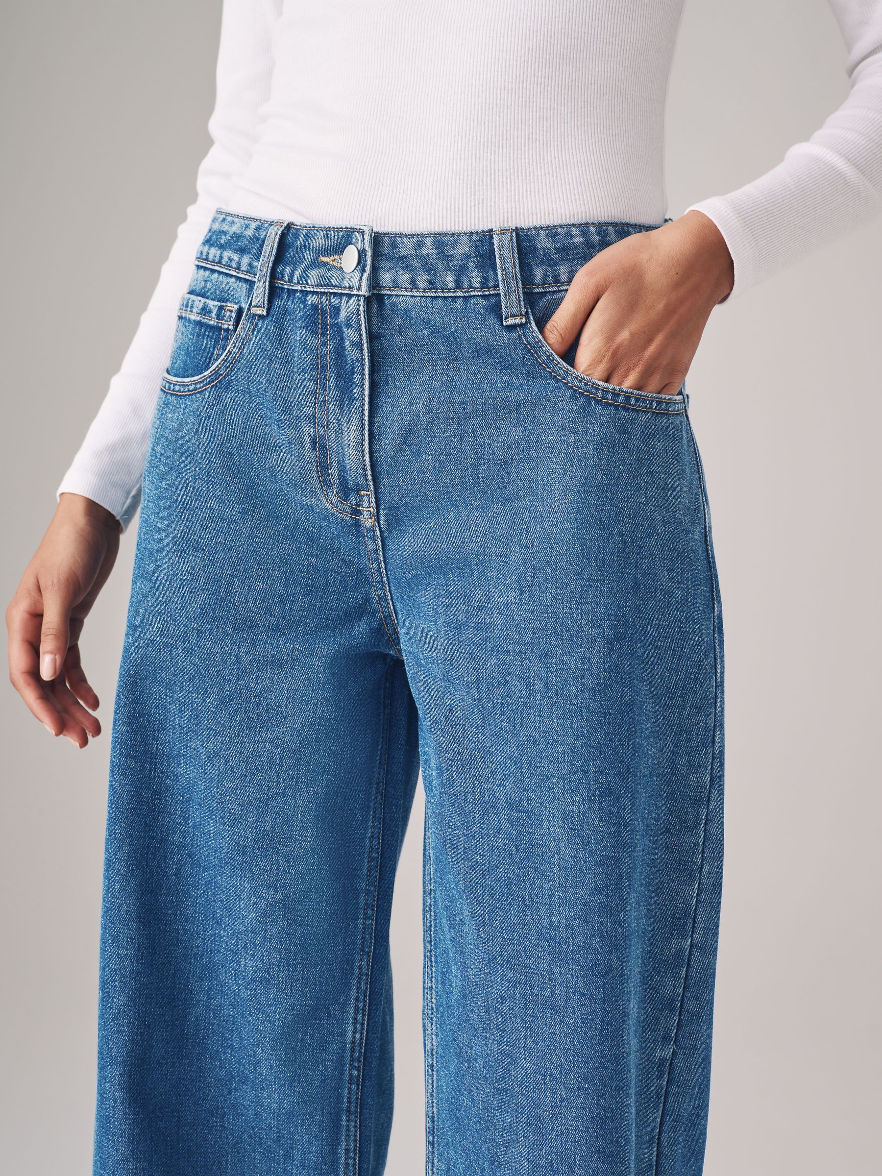 2 Pack Denim Wide Leg 100% Cotton Jeans - Image 6 of 6 2 Pack Denim Wide Leg 100% Cotton Jeans - Image 6 of 6