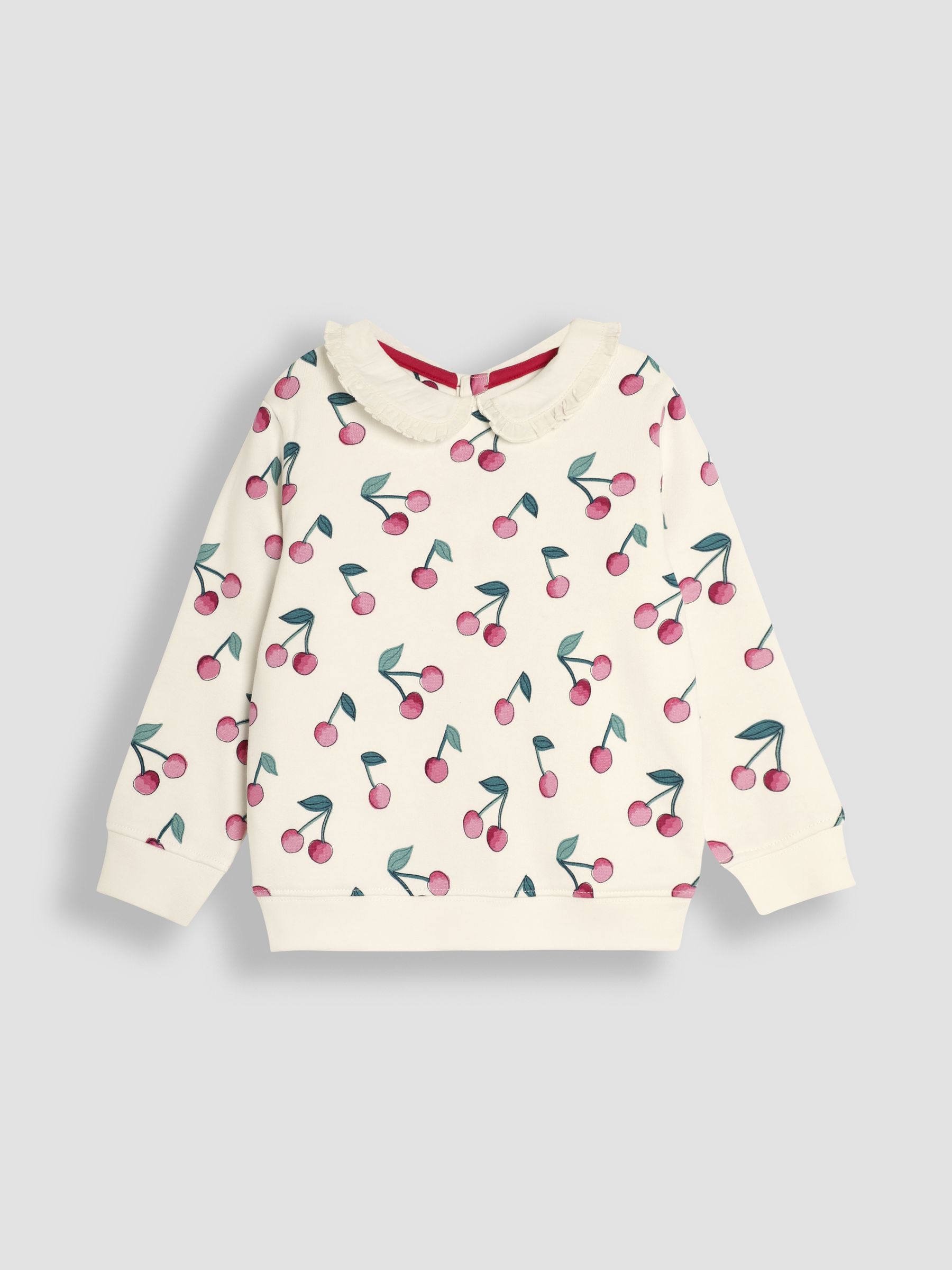 Cream Cherry Print Sweatshirt & Cord Jeggings Set - Image 2 of 5