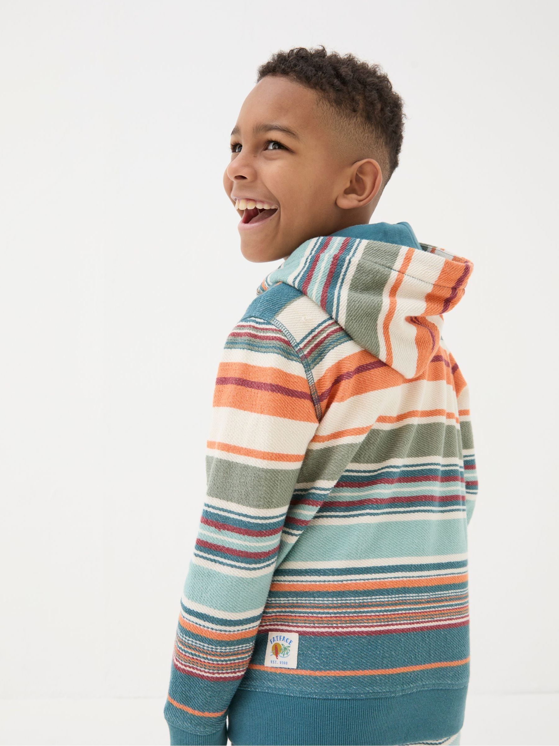 Blue Trescowe Stripe Popover Hoodie - Image 2 of 4 Blue Trescowe Stripe Popover Hoodie - Image 2 of 4