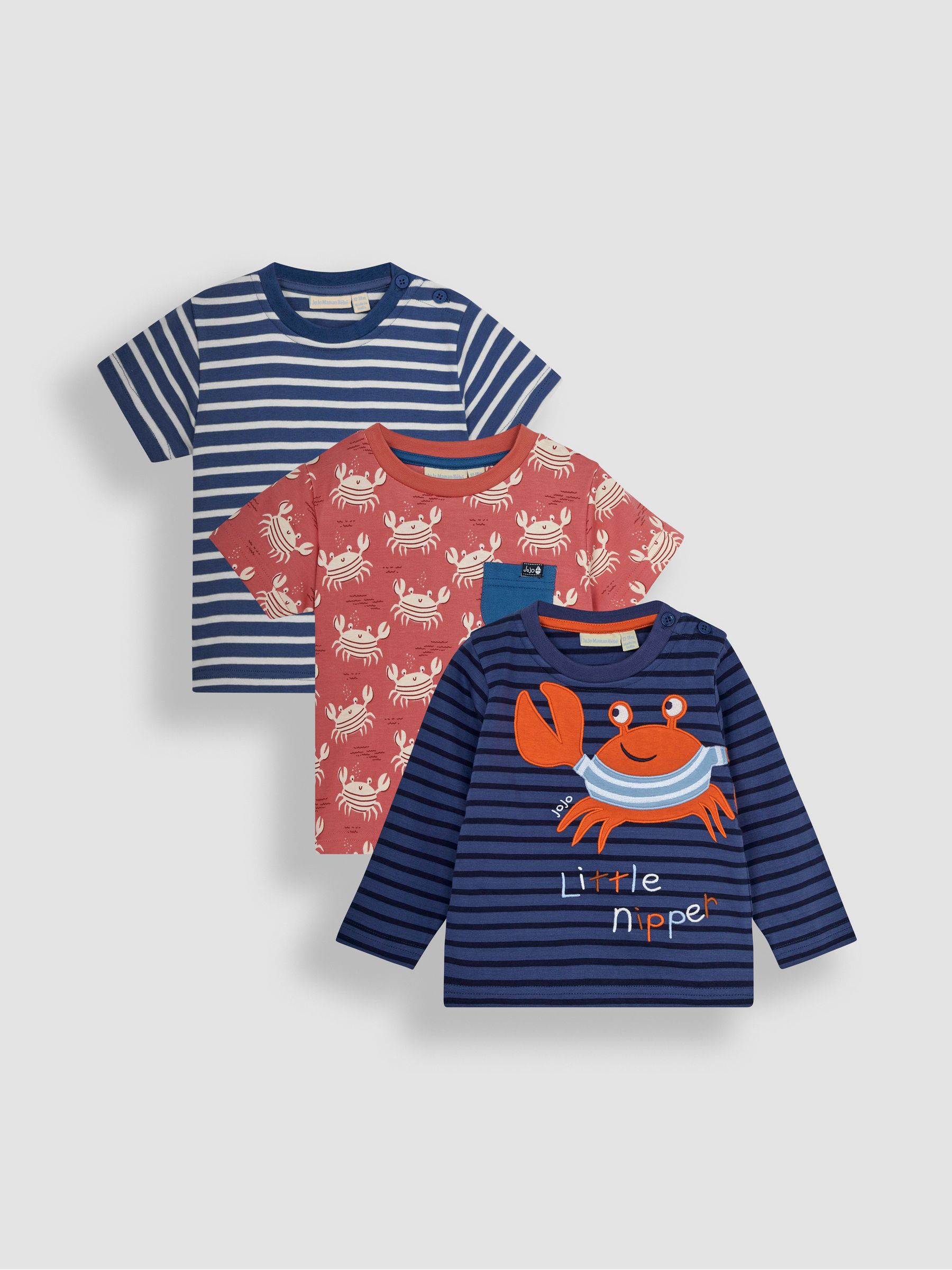 Navy Blue Crab Tops 3 Pack - Image 1 of 1