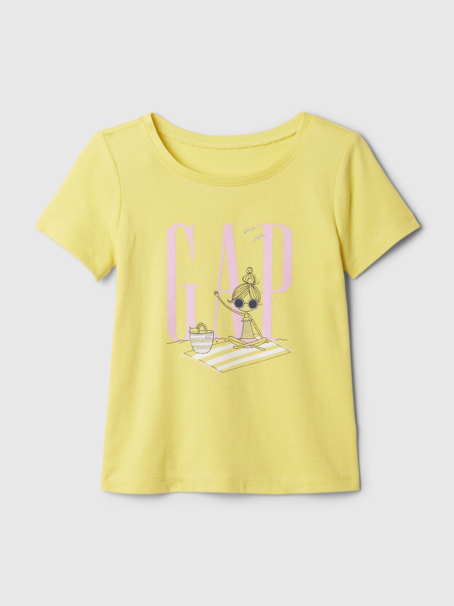 Yellow Cotton Logo Graphic Short Sleeve Baby T-Shirt (Newborn-5yrs) - Image 1 of 3