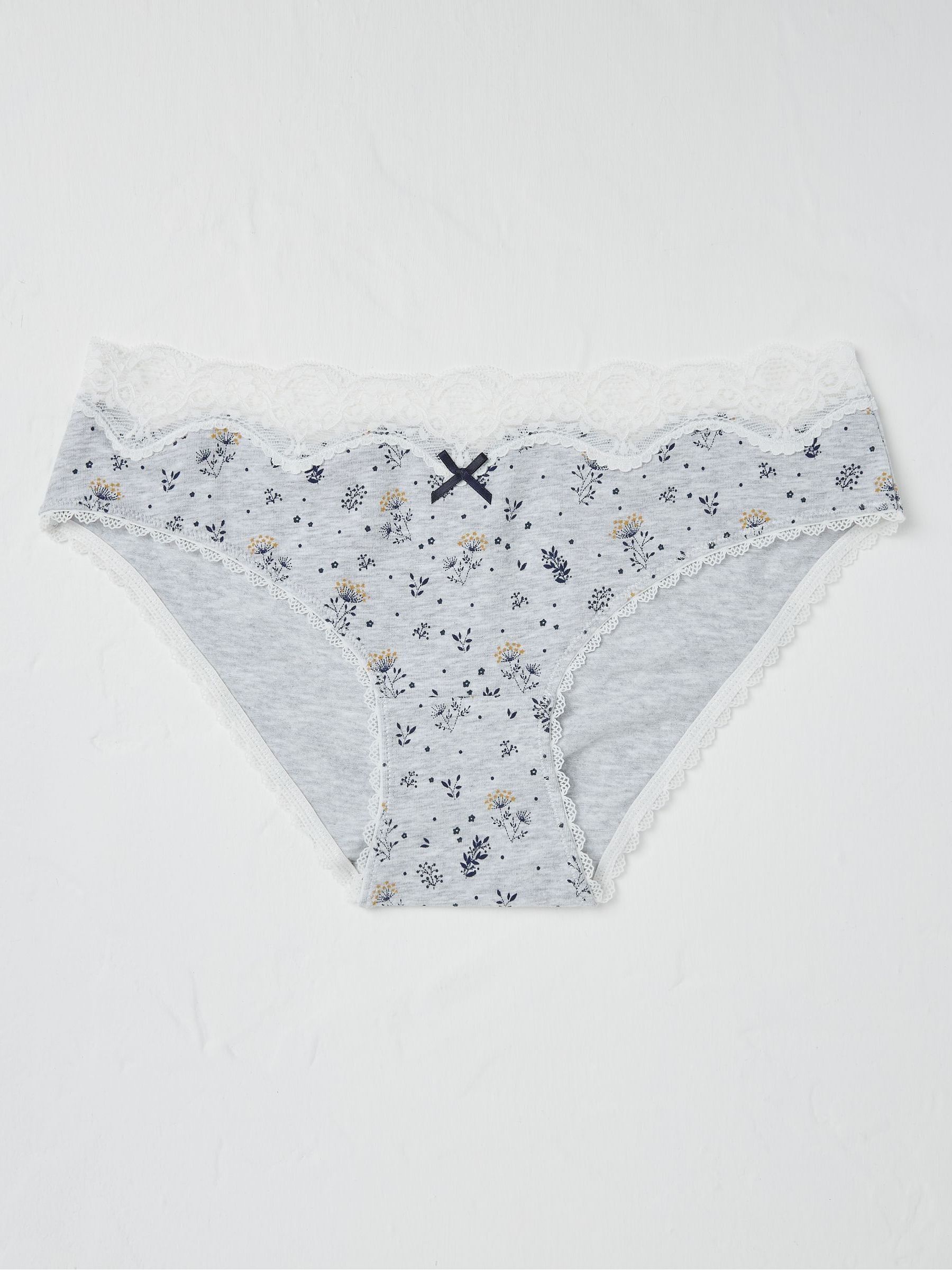 Florence Grey Floral Mini Knickers - Image 1 of 1